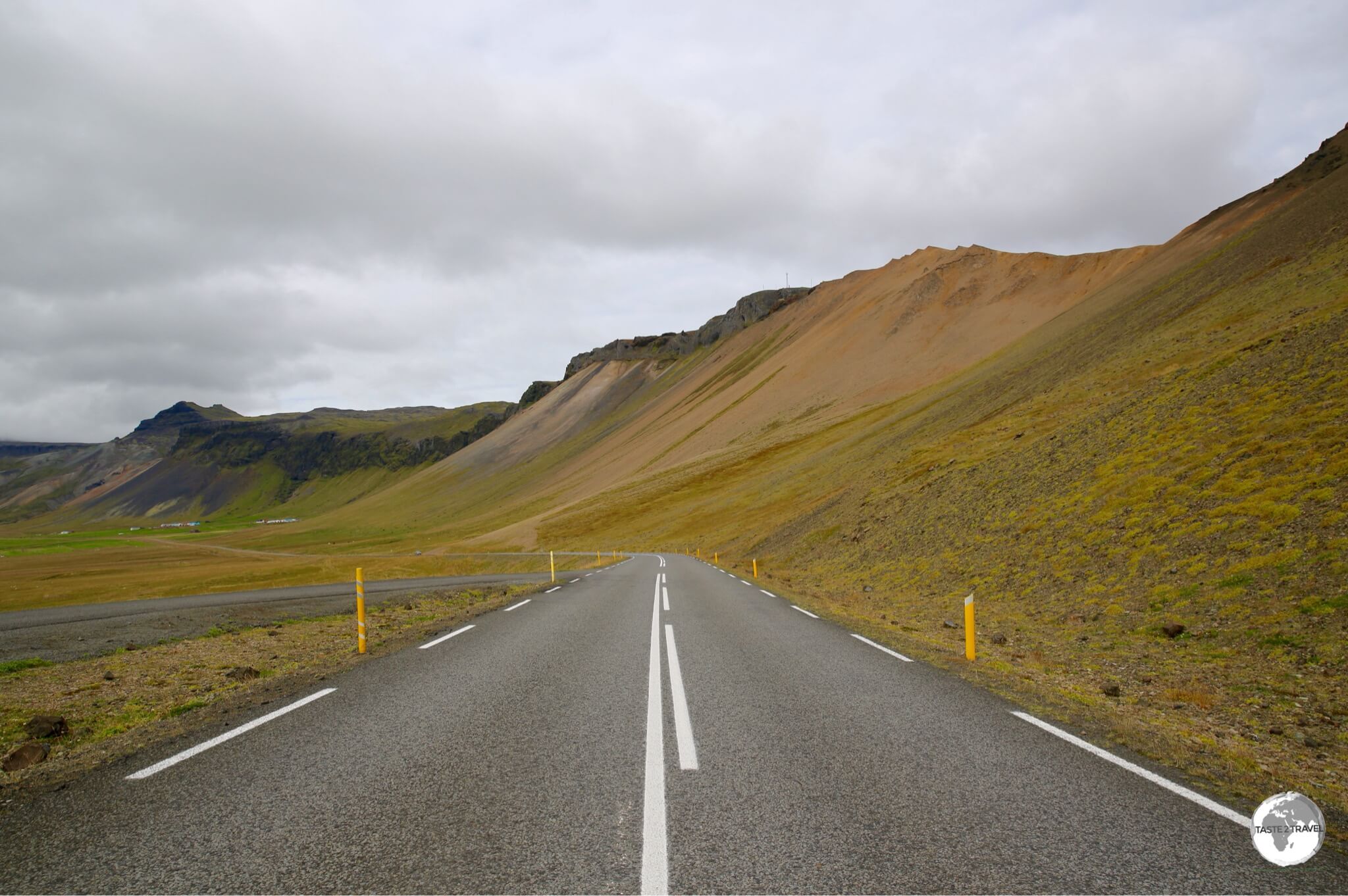 The excellent highways in Iceland, such as this one on the west coast, are normally free of traffic. 