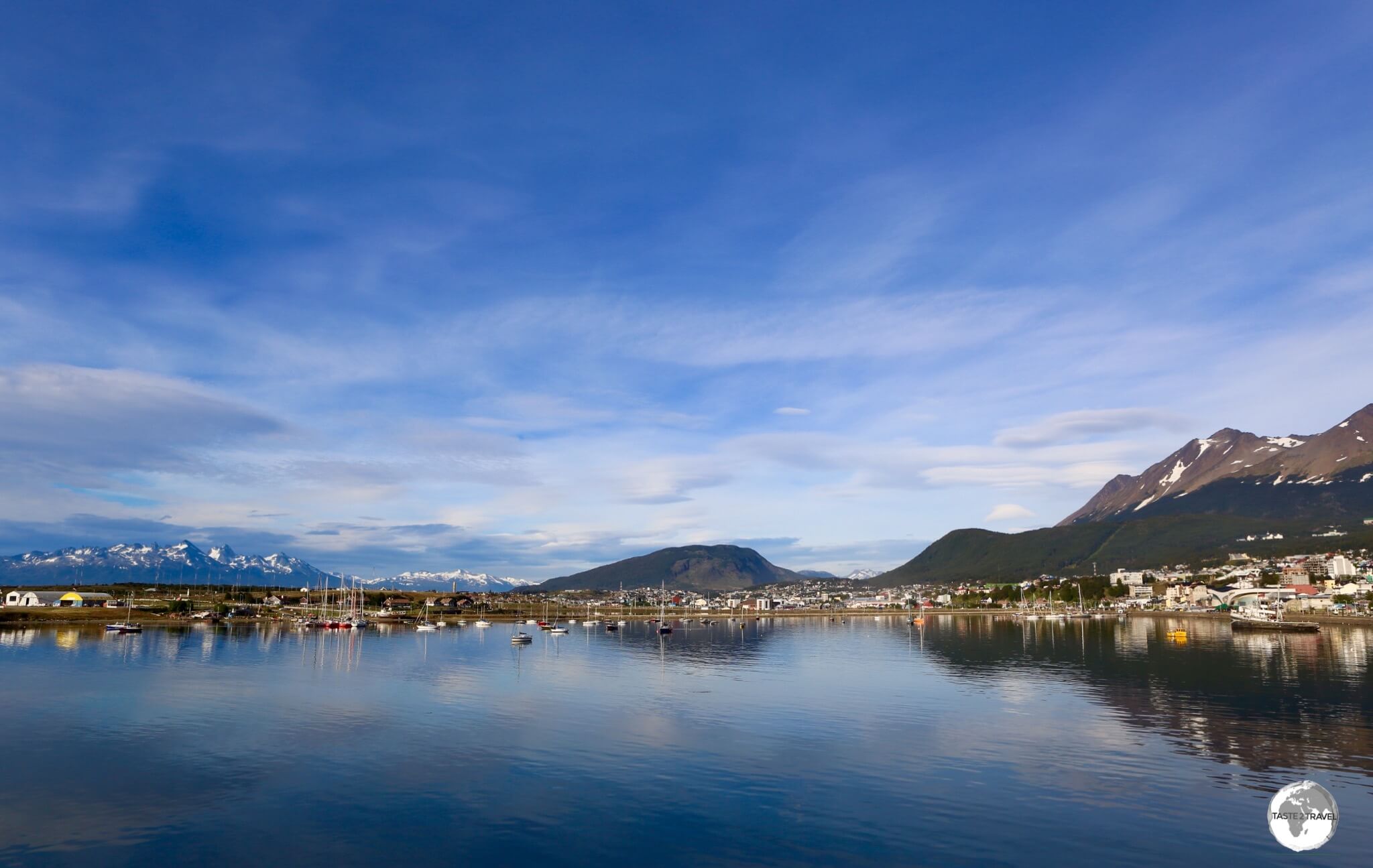 Early morning arrival back at Ushuaia port in Tierra del Fuego, Argentina.