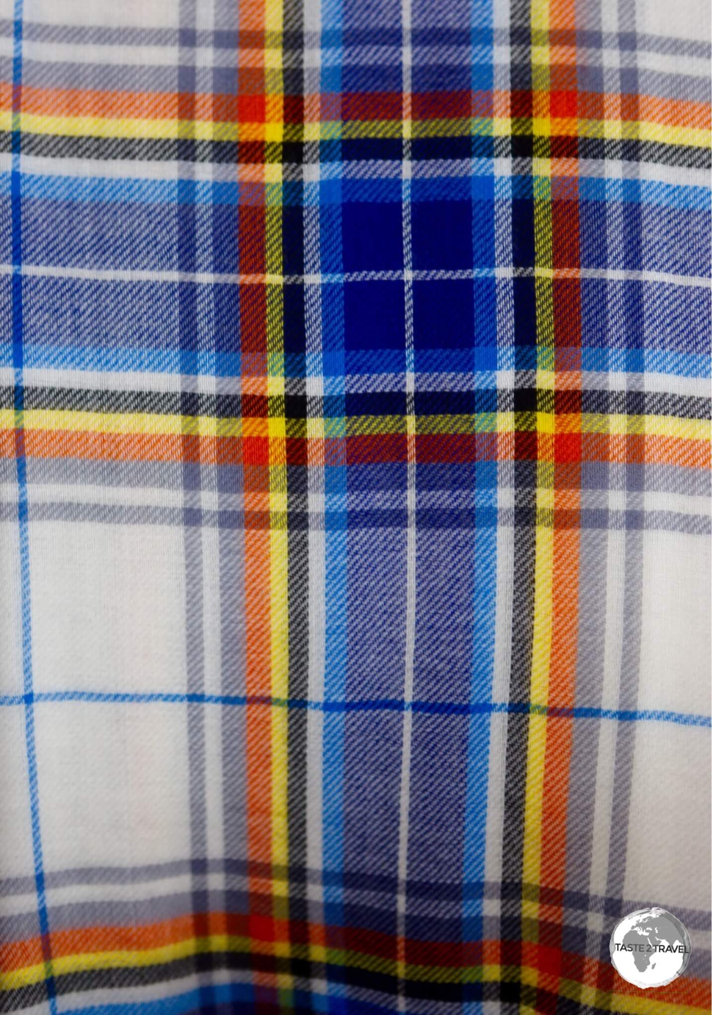 My Antarctic tartan scarf, which I purchased at the Port Lockroy post office.