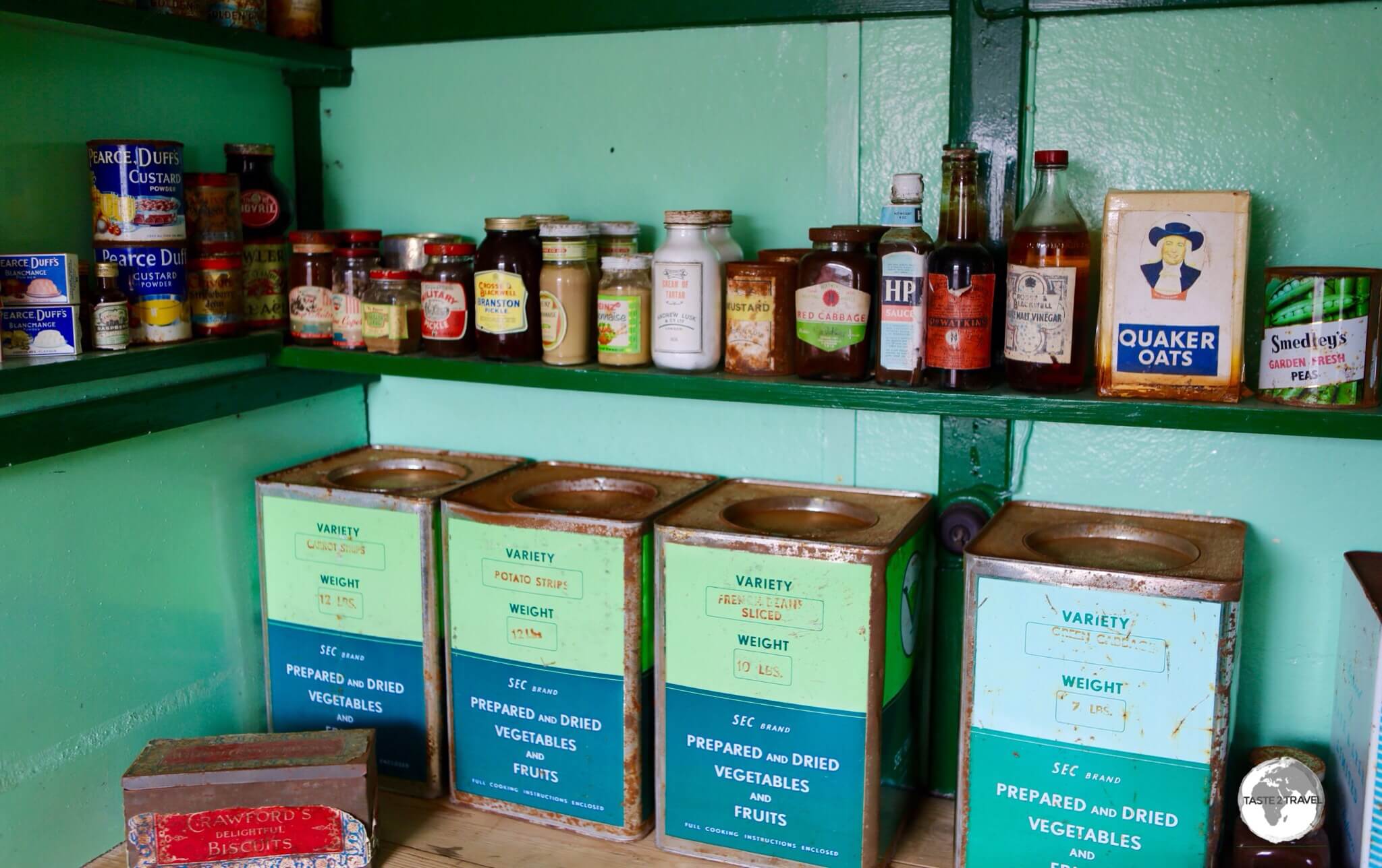 The former kitchen of <i>Base A</i> is a highlight of the museum at Bransfield house, the former British base at Port Lockroy.