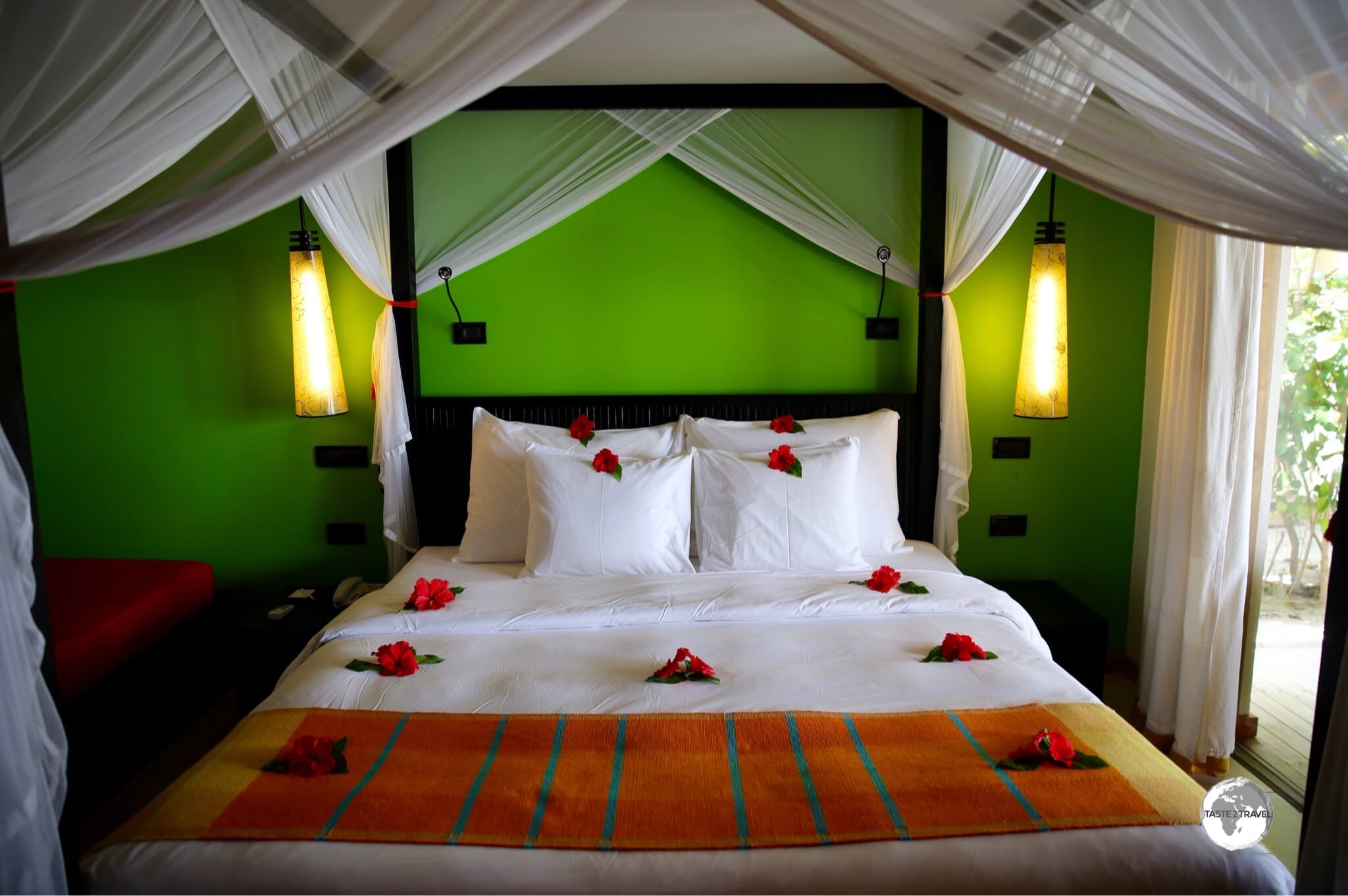 Interior of my beautiful Beach Villa at Vilamendhoo Island Resort and Spa. 