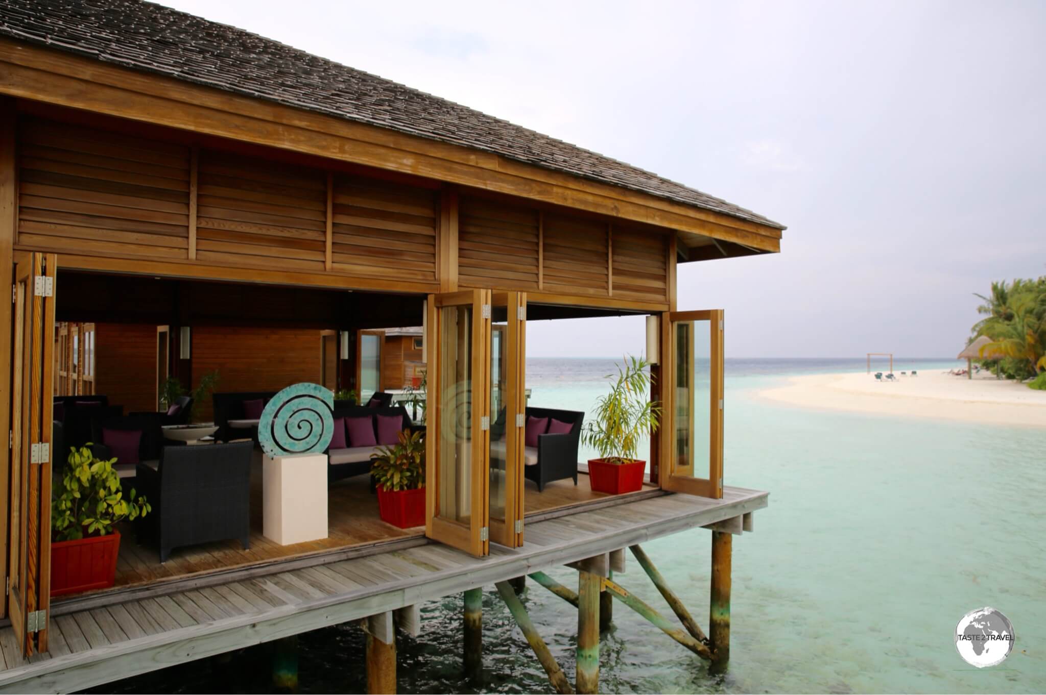 The over-water Duniye spa at the Vilamendhoo Island Resort and Spa.