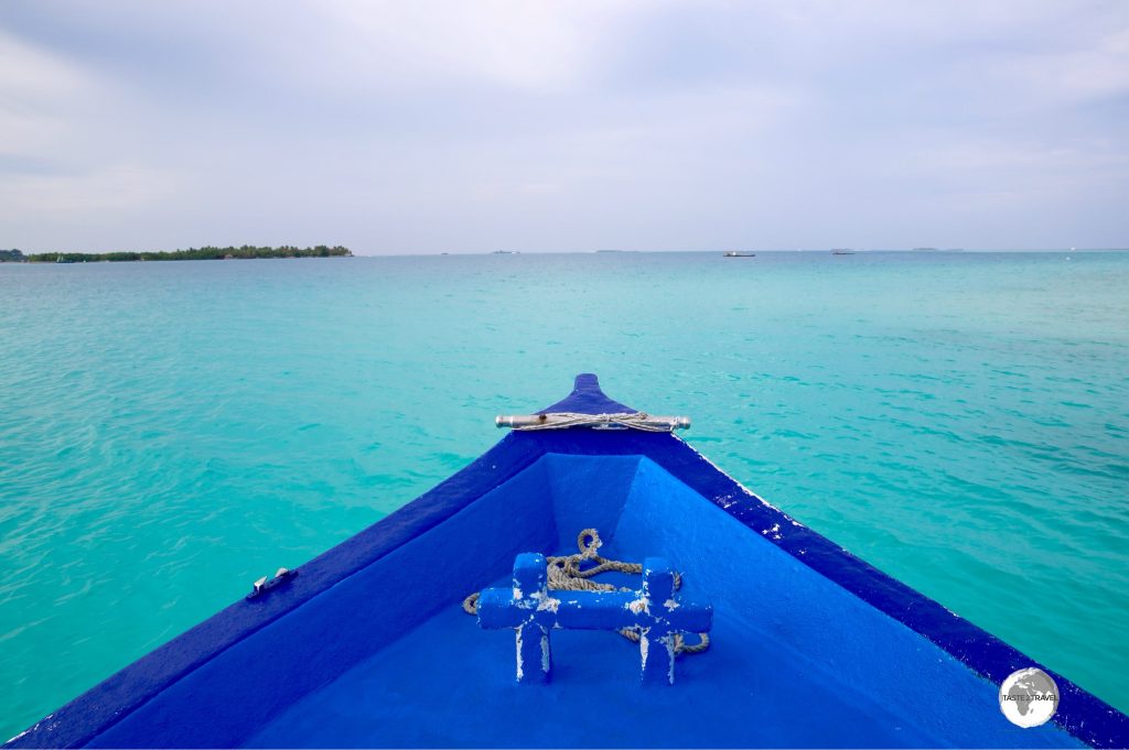 Arriving at Vilamendhoo Private Island Resort.