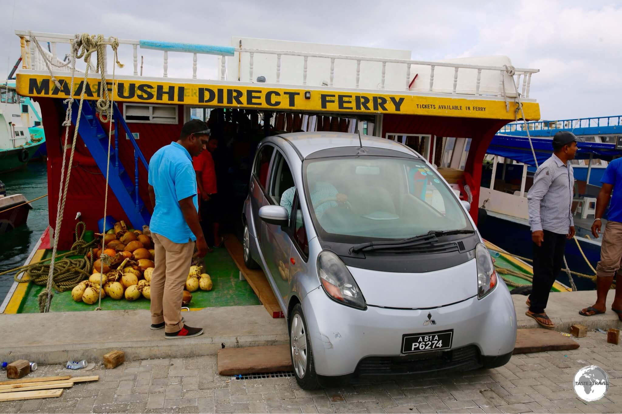 The Maafushi ferry is not just a passenger ferry! It provides an important freight service (including car carrying) to the island.