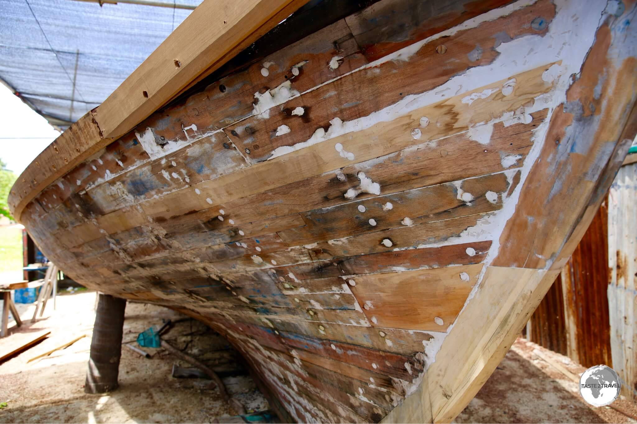 Traditional boat-building is still practised on Maafushi island.