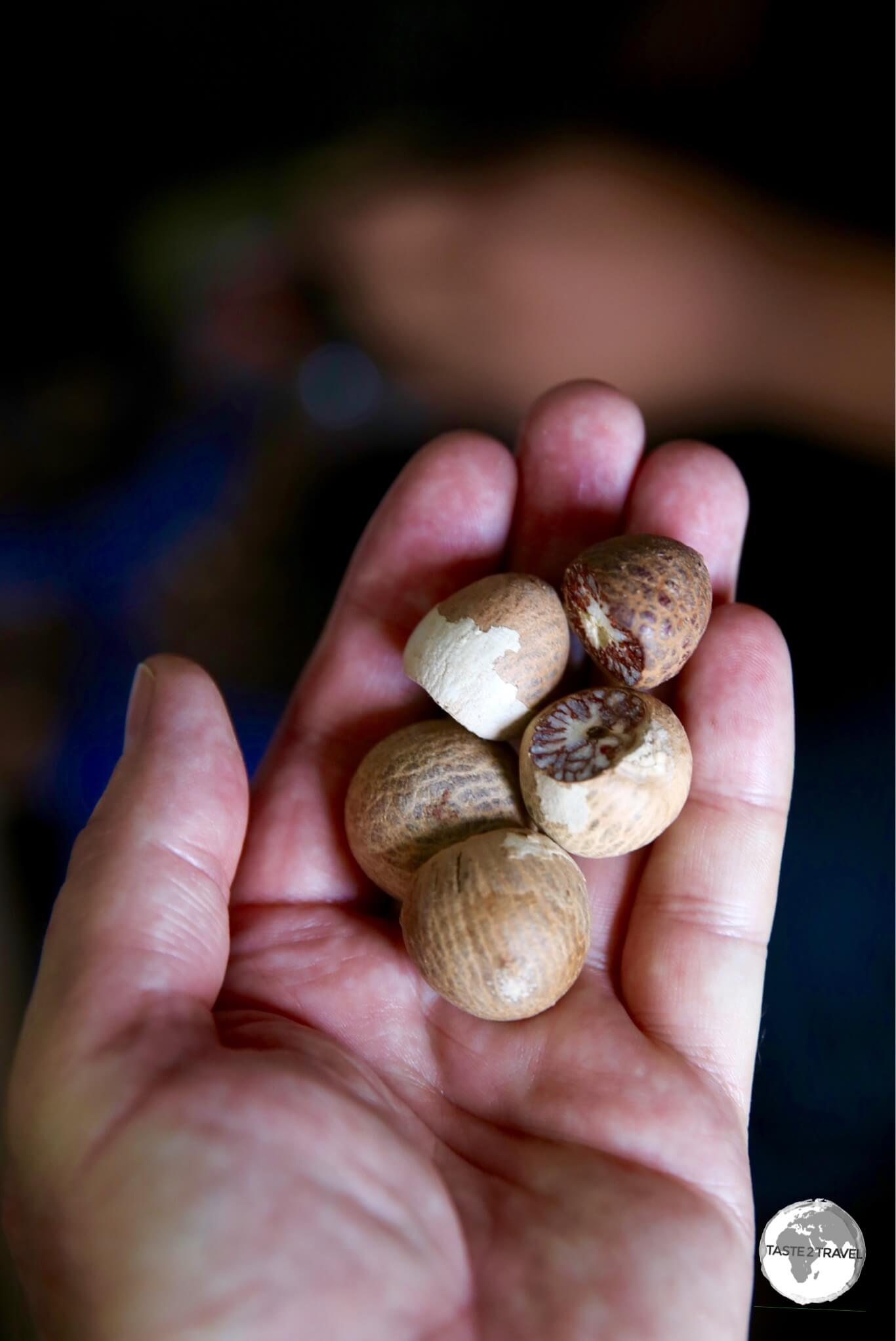 Dried Areca nuts at the Malé central market.