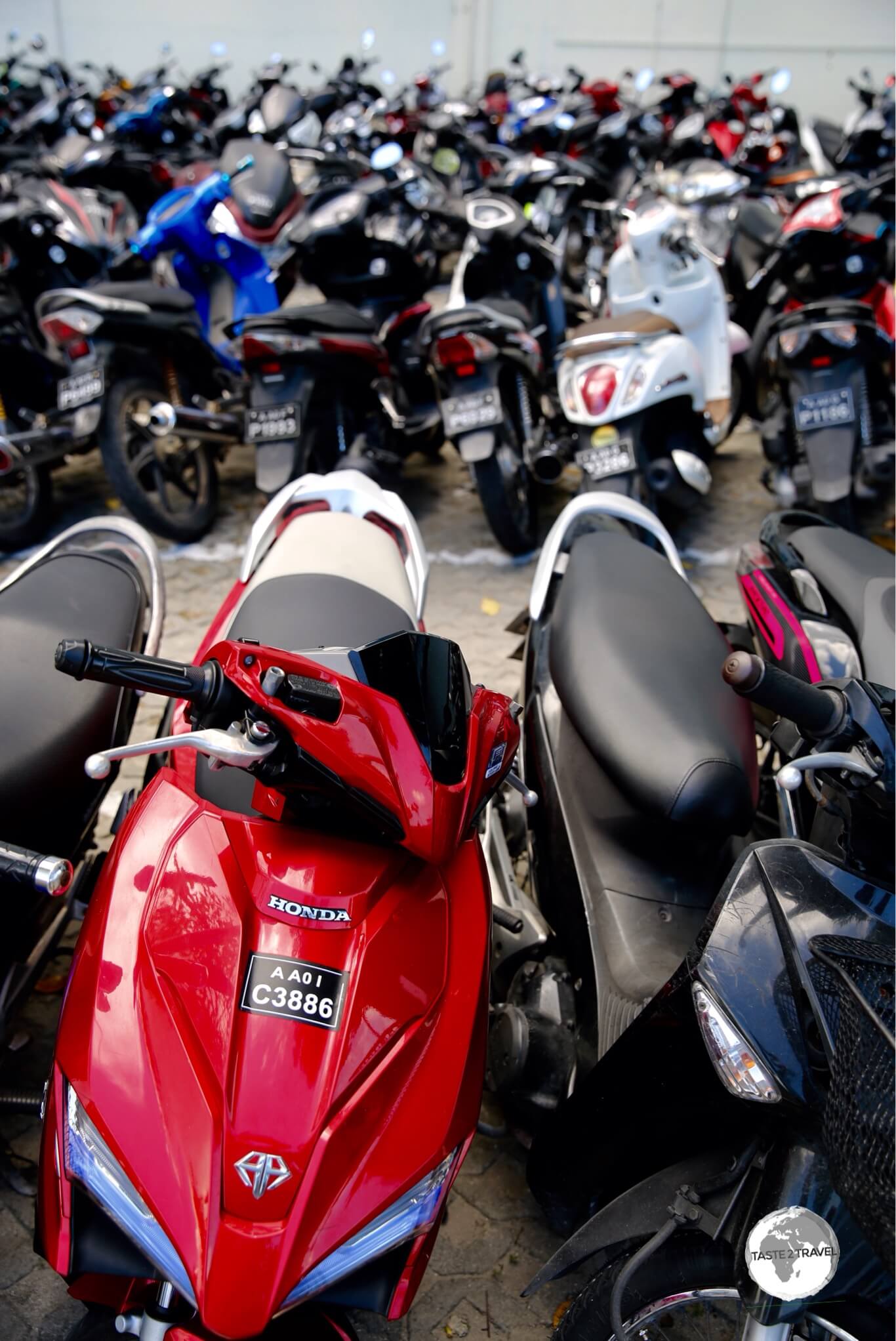 Scooters are everywhere in congested Malé.