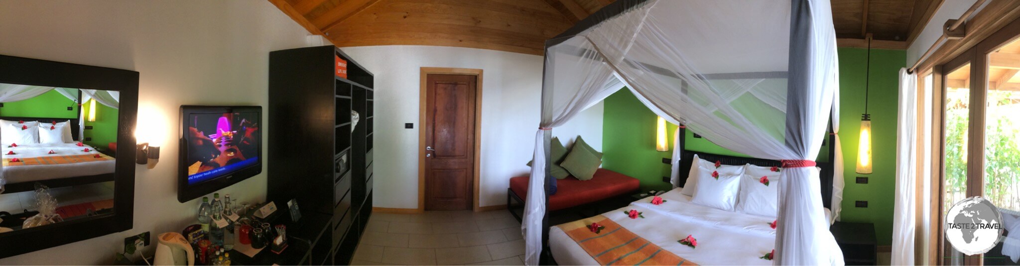 My deluxe room at the Vilamendhoo Island Resort and Spa.