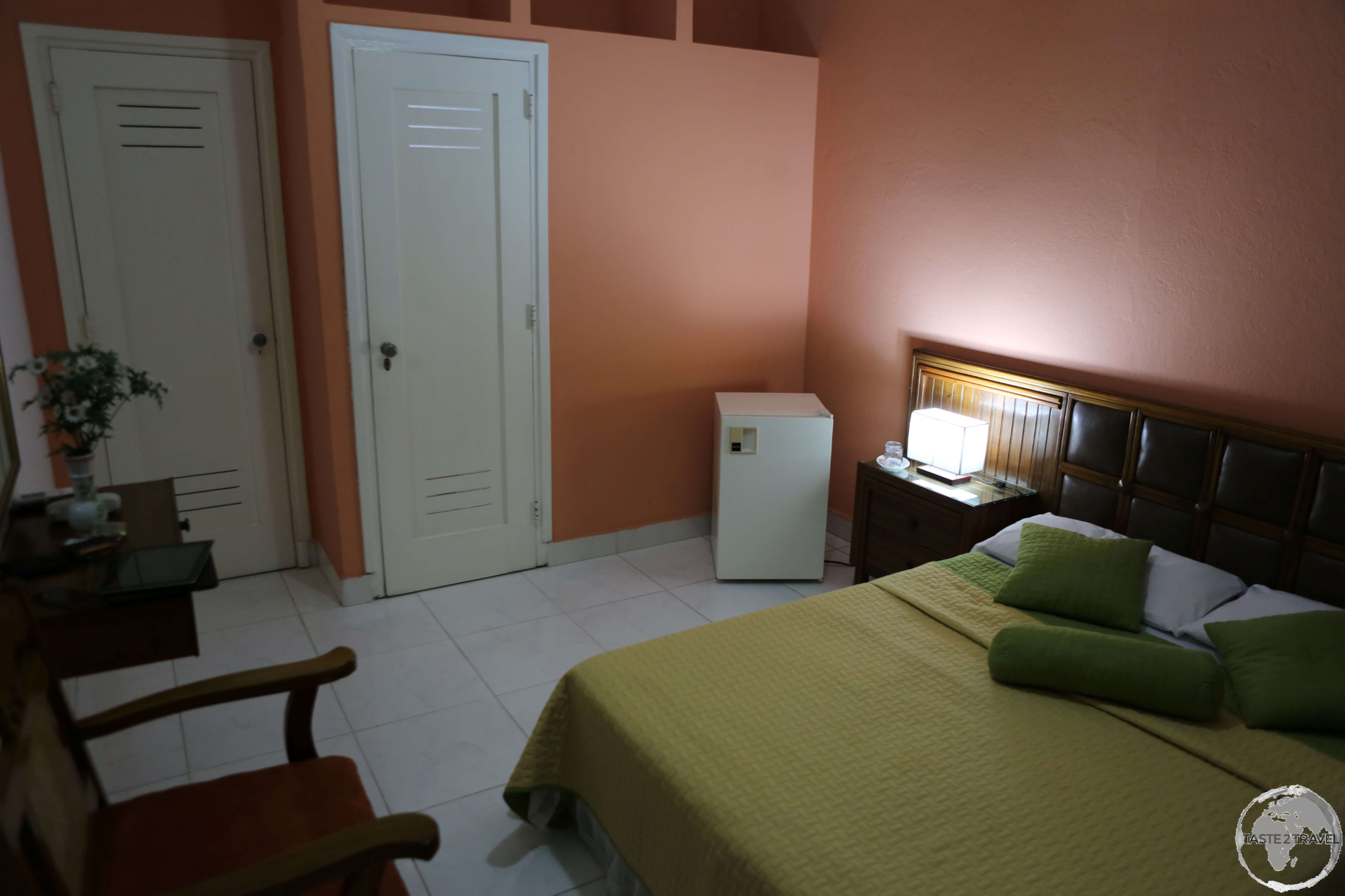 My comfortable room at Casa Guevara Alba B&B in Havana.