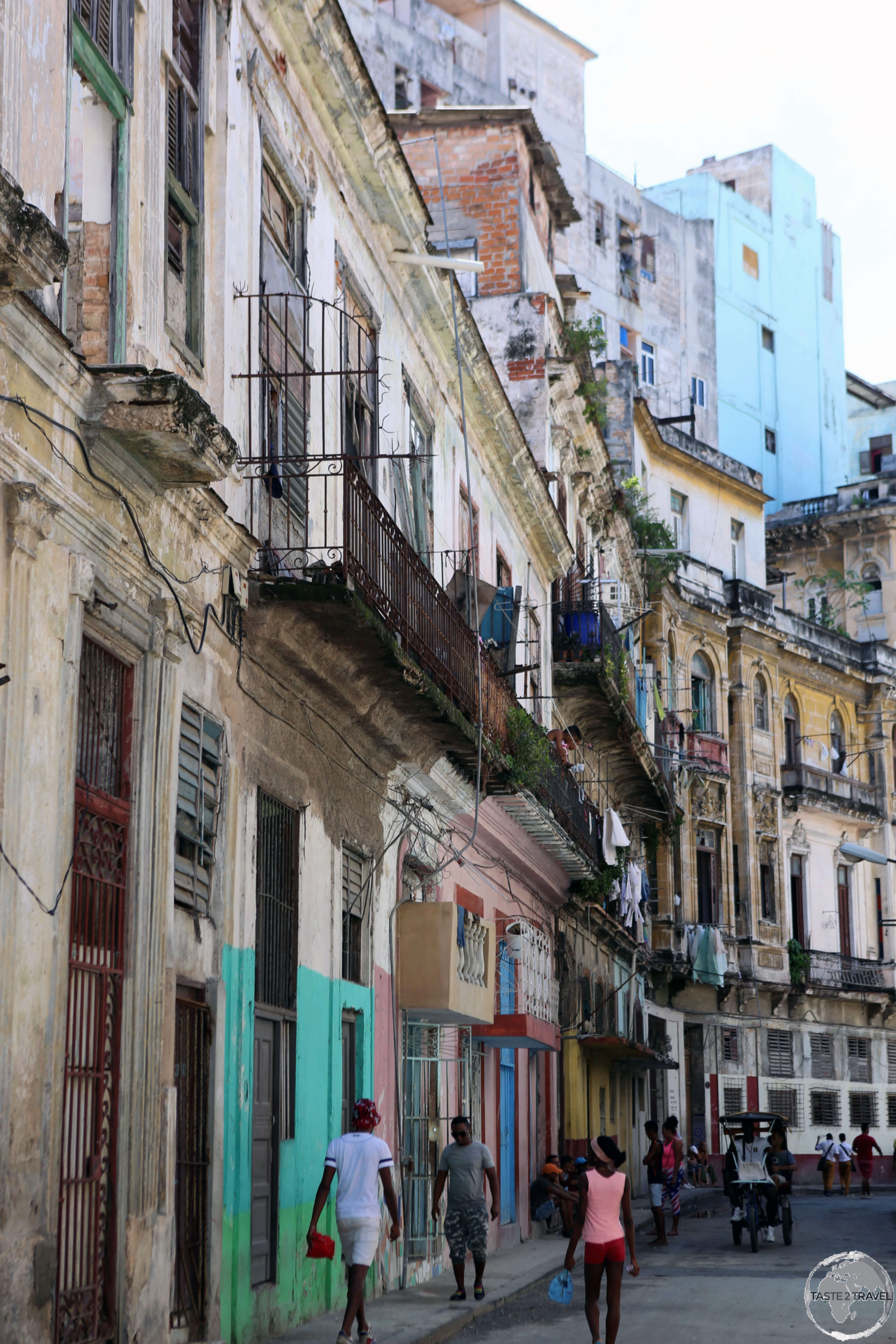 Havana old town has suffered through 50 years of post-revolution neglect but is slowly being renovated.