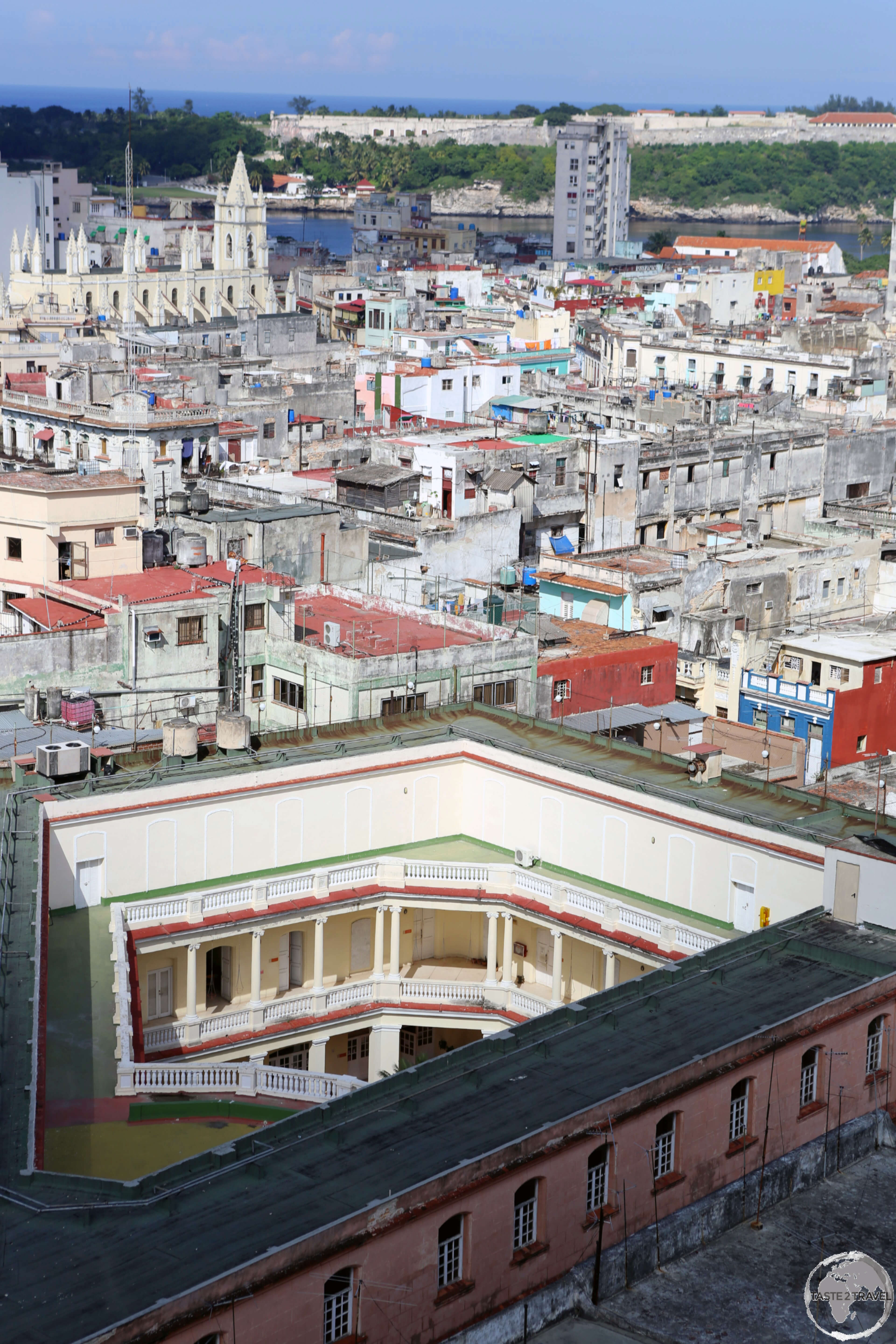 A view of the Havana old town from the rooftop of <i>Edificio Bacardi</i>.