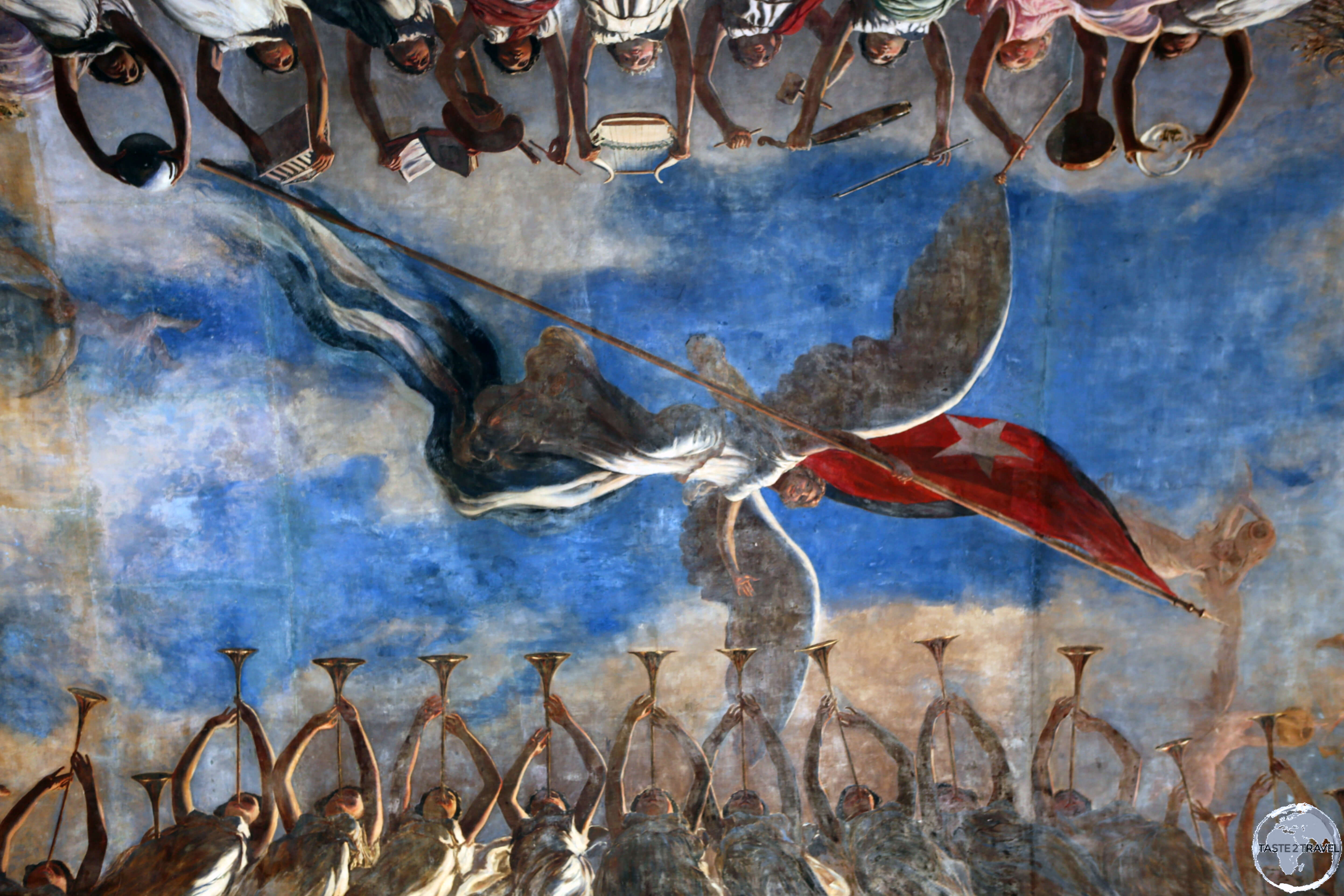 The ceiling fresco Revolucion in the Museo de la Revolucion, Havana.