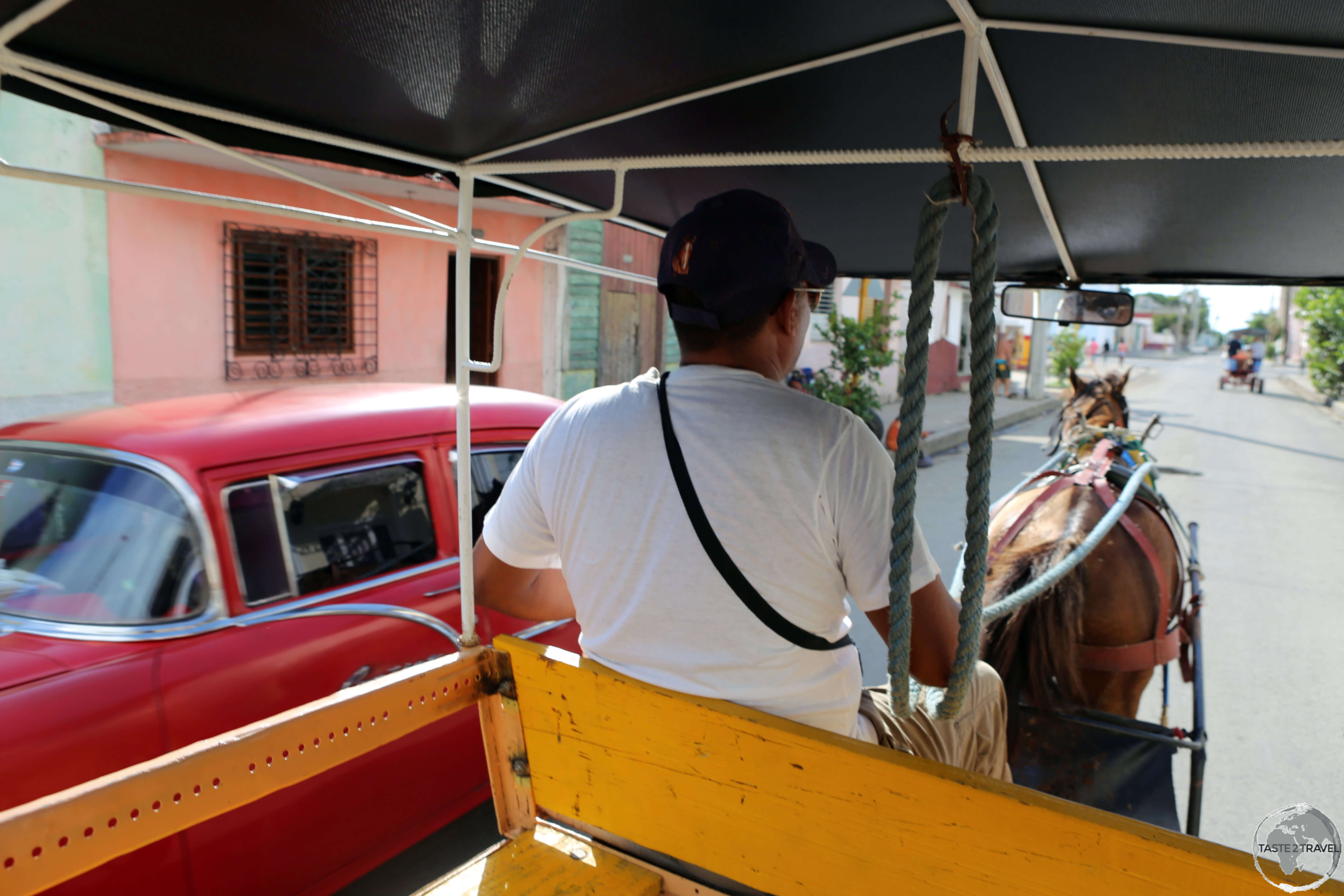 A <i>Coches de caballo</i> is the best way to explore Cienfuegos and other Cuban cities.