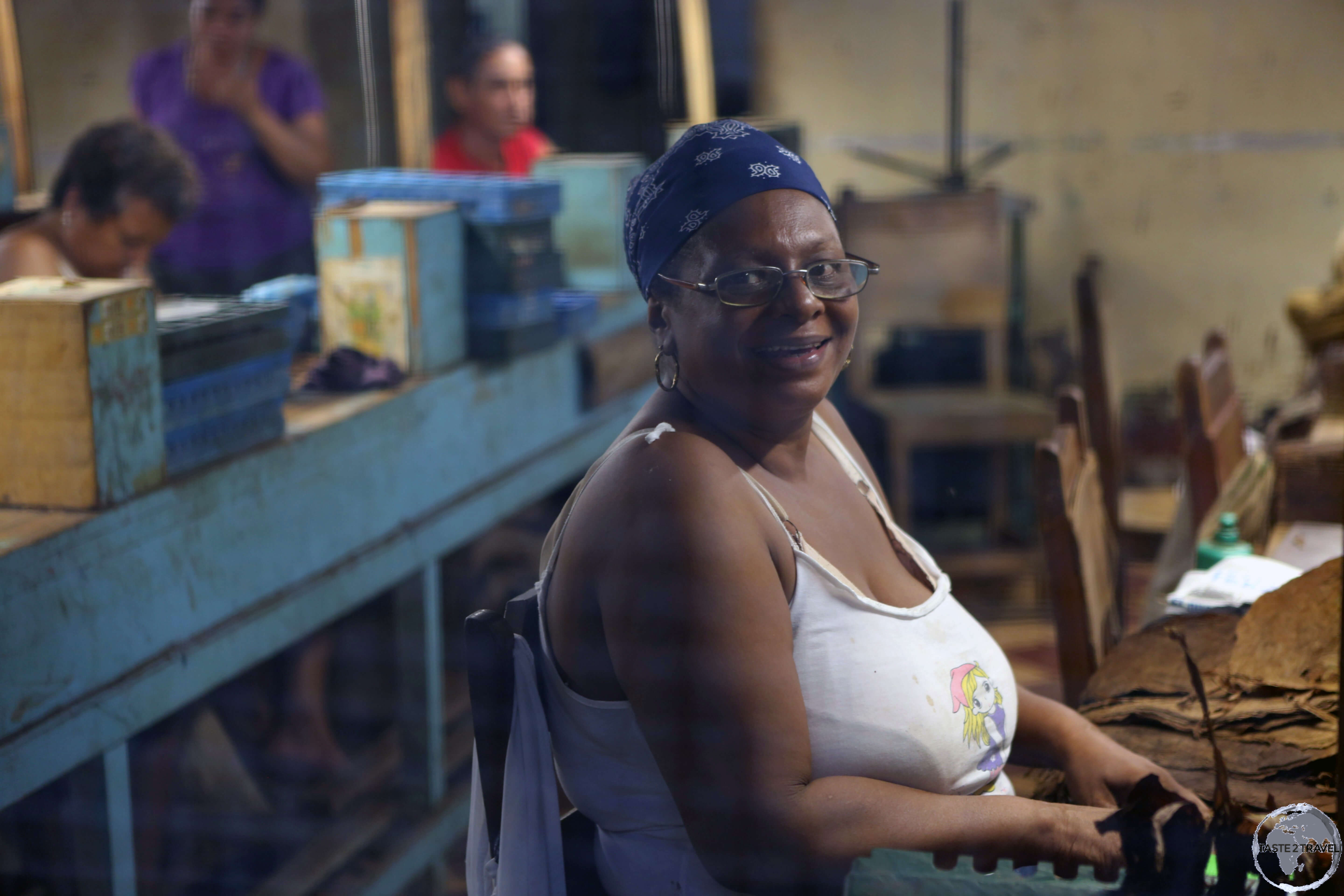 A worker in a cigar factory in Sancti Spíritus.