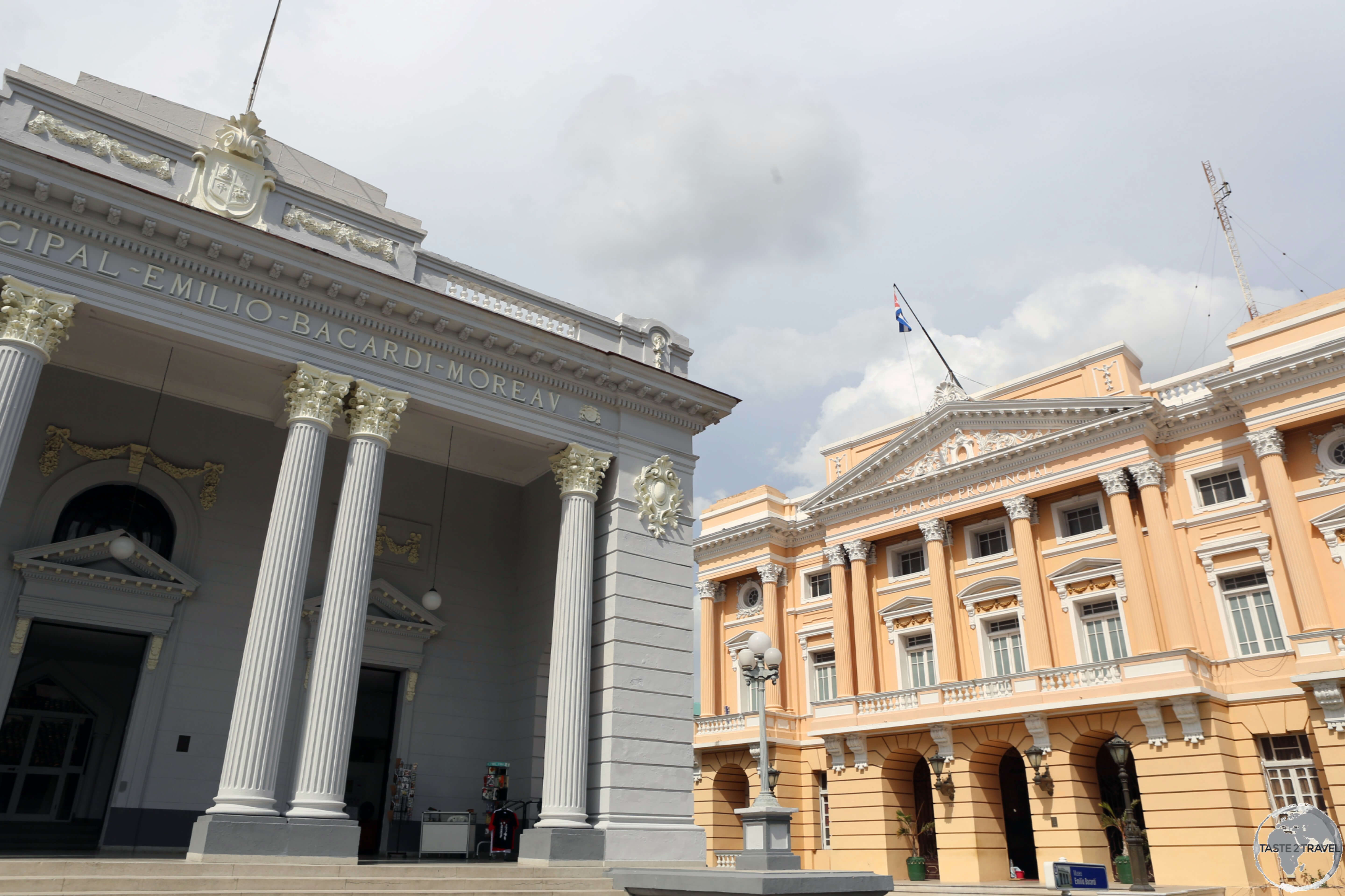 Located in the heart of Santiago de Cuba, the <i>Bacardí Museum</i> and the <i>Palacio Provincial</i> are two Hellenic-style buildings built during Cuba's 20th-century neoclassical revival.