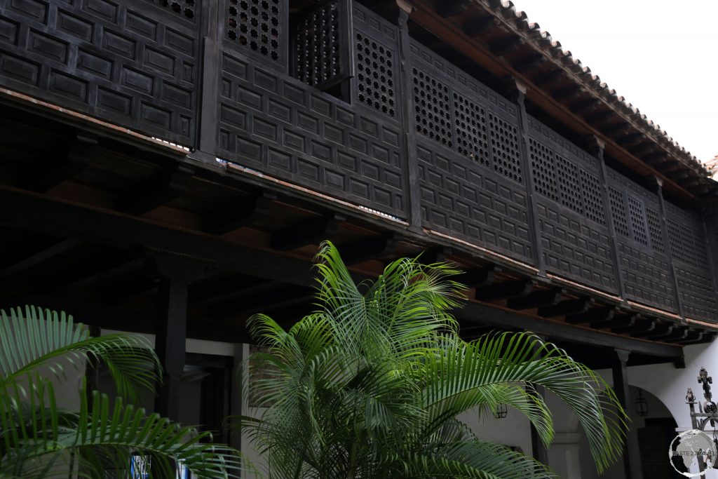 The wooden screens on the casa were designed so the occupants could look out but outsiders could not look in.