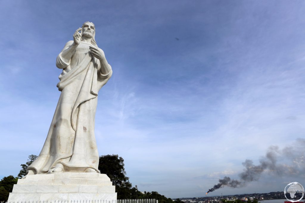 Overlooking Havana bay, this 20-m high, 350-ton statue of Christ was carved out of Carrara marble by a Cuban sculptor - Jilma Madera.