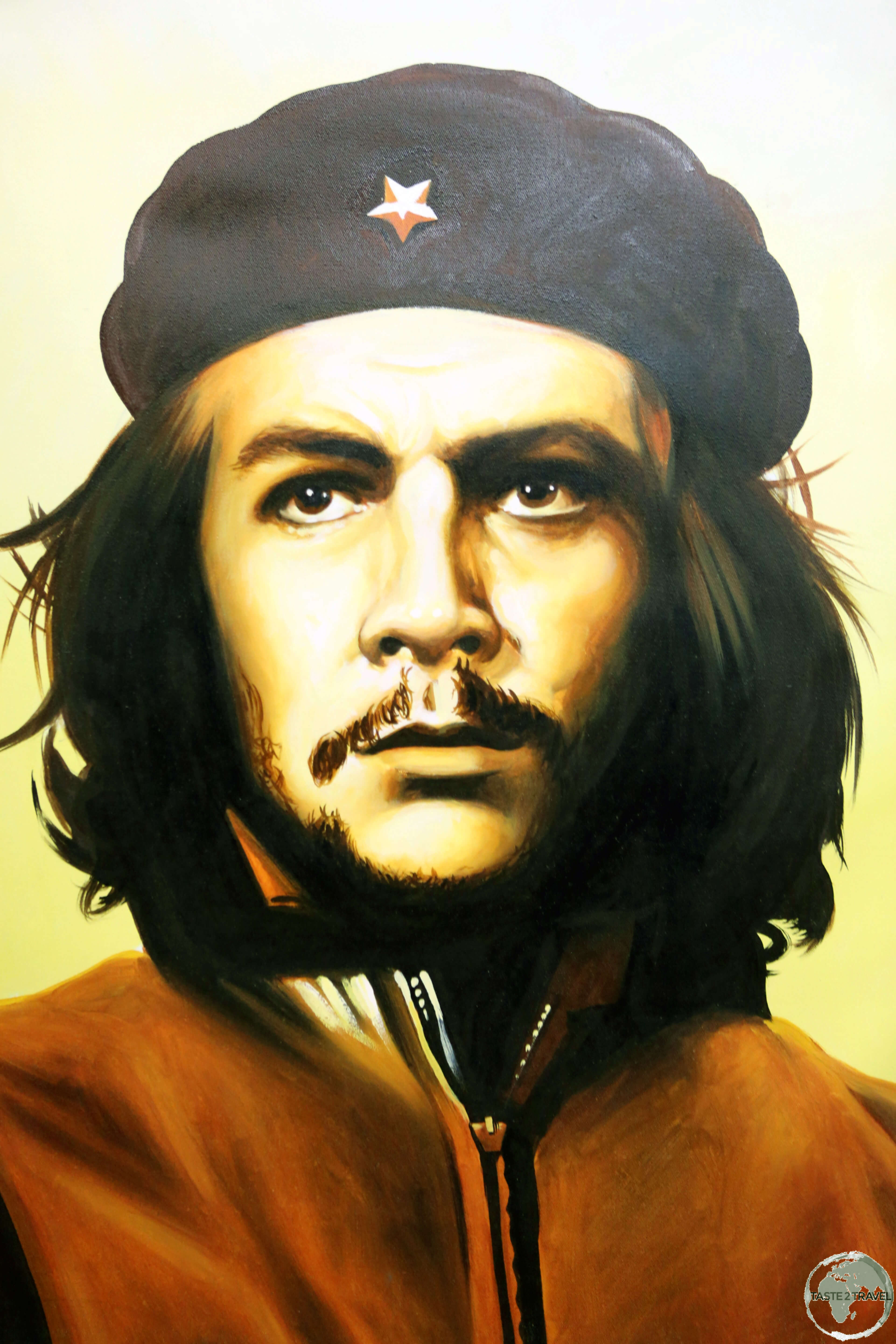 A portrait of Ernesto "Che" Guevara at the Museum of the Revolution in Havana.