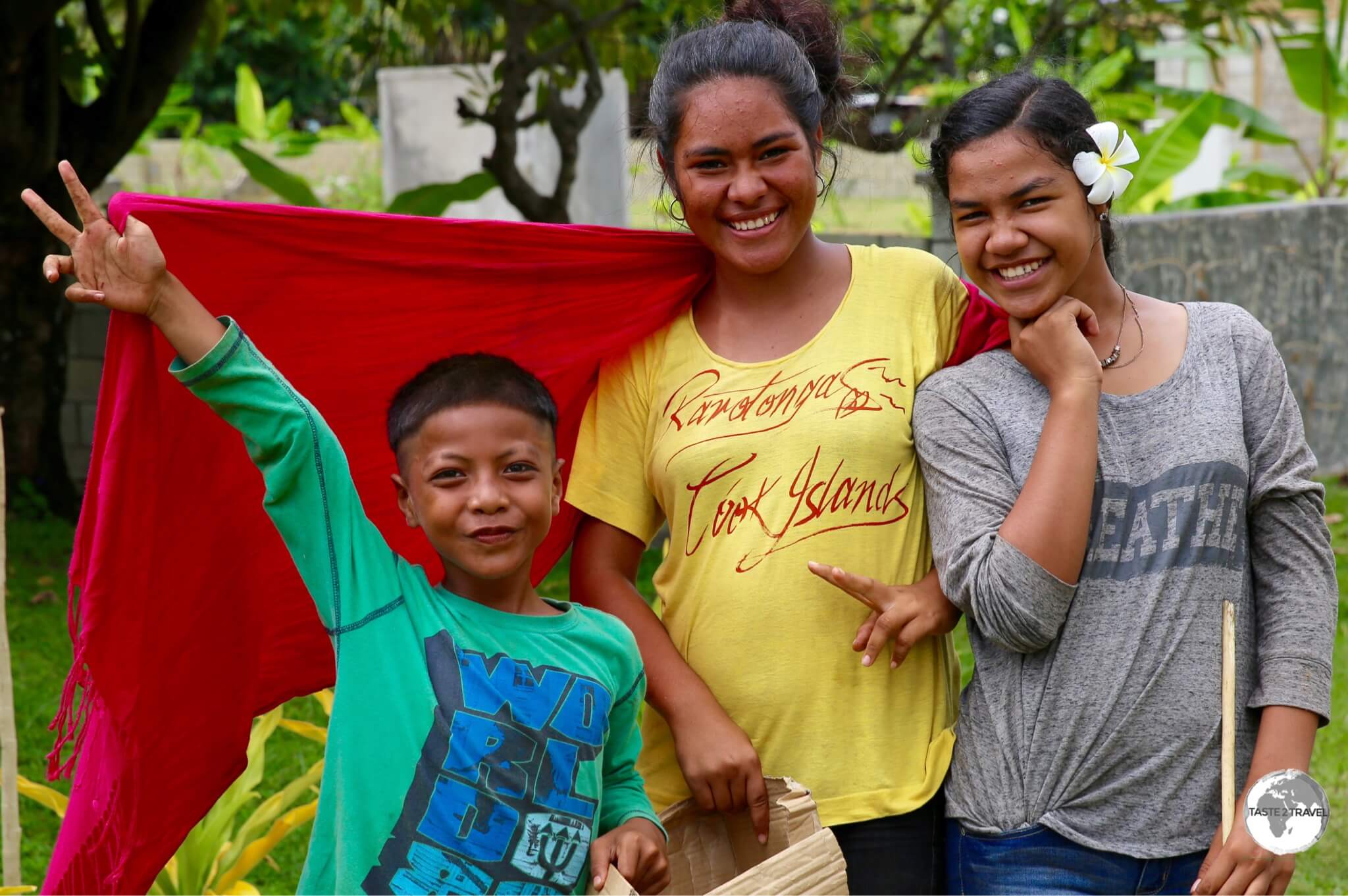 Friendly children in the village on 'Atata Island.