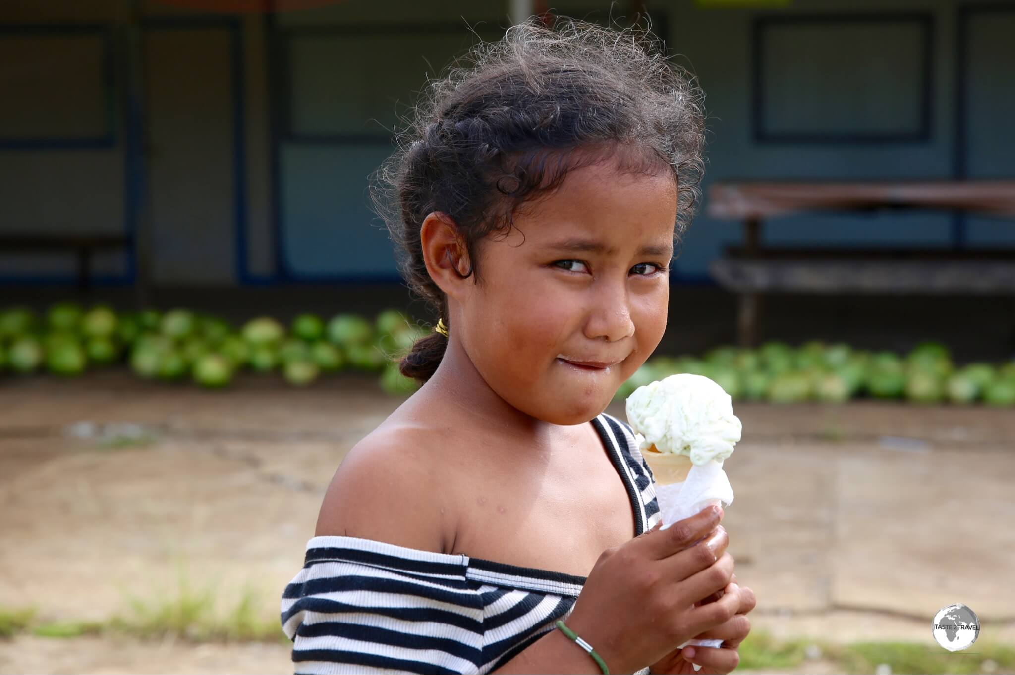 I scream ice-cream! A young girl enjoying an ice cream on 'Eua Island.