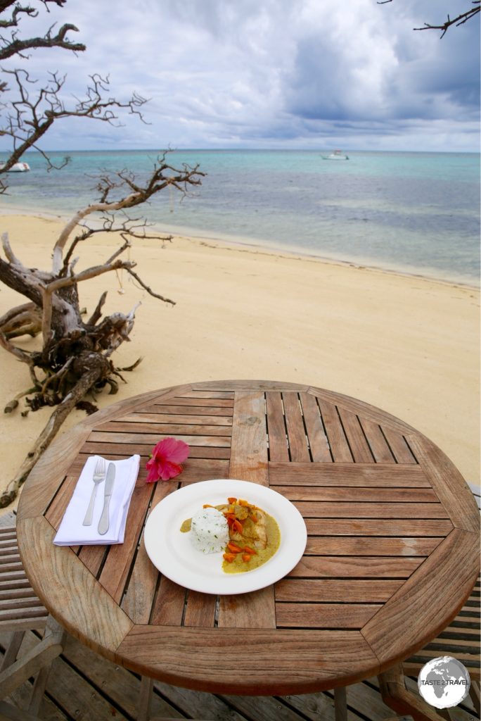 The perfect setting for lunch at Fafa Island resort.