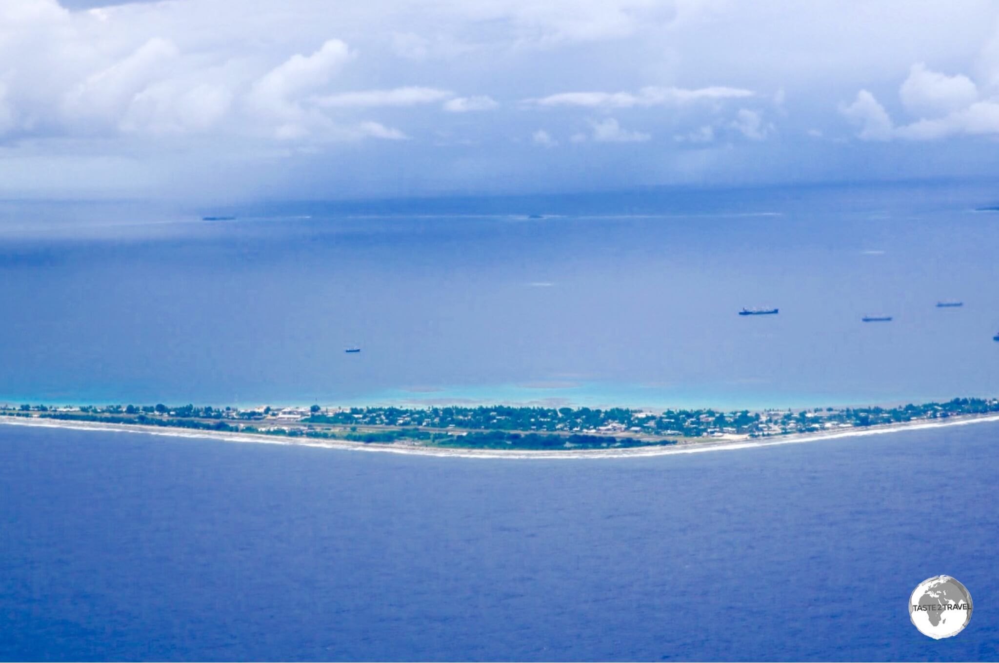 A final view of Funafuti shortly after departure. 