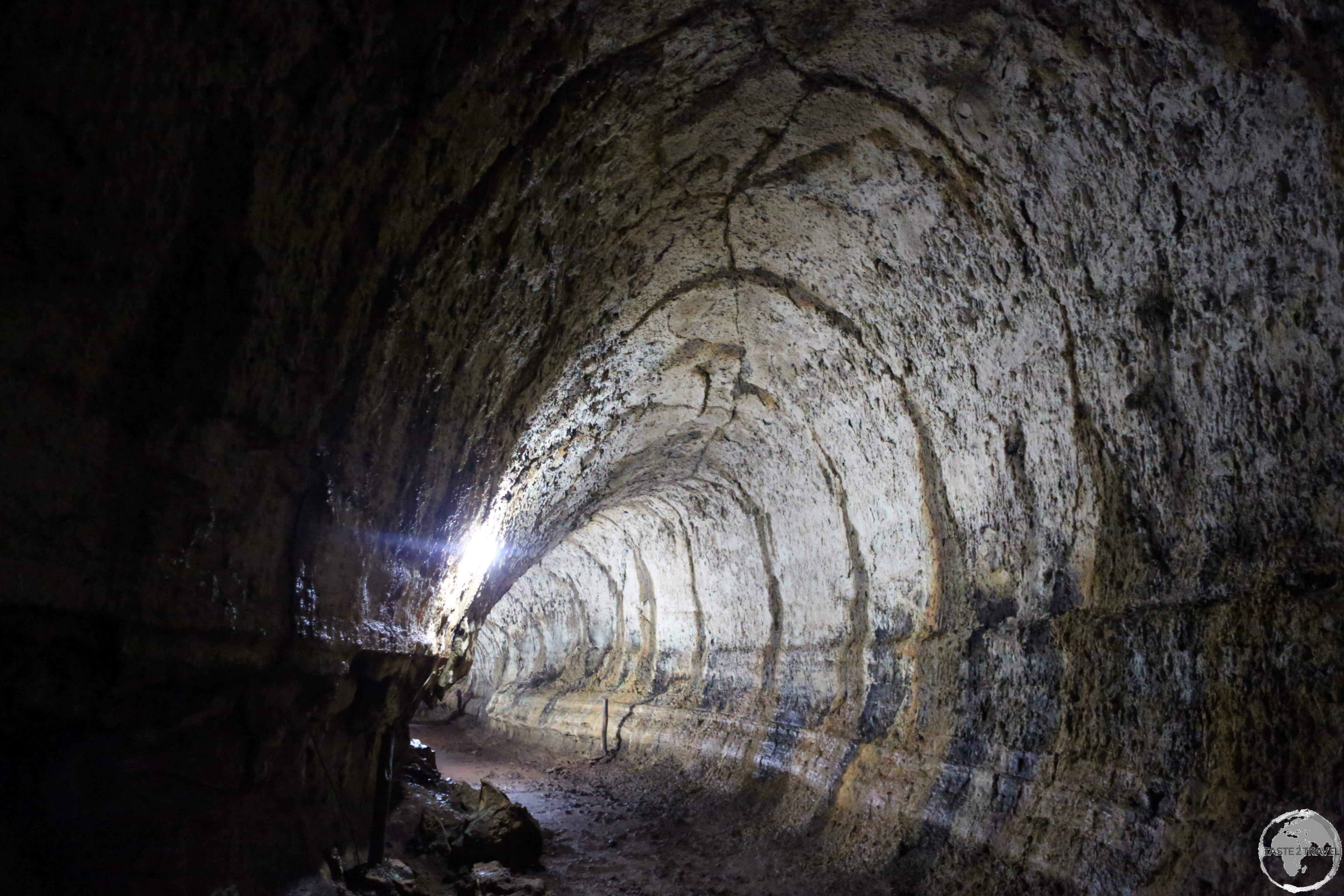 A perfect construction by Mother Nature - a lava tunnel on Santa Cruz Island.