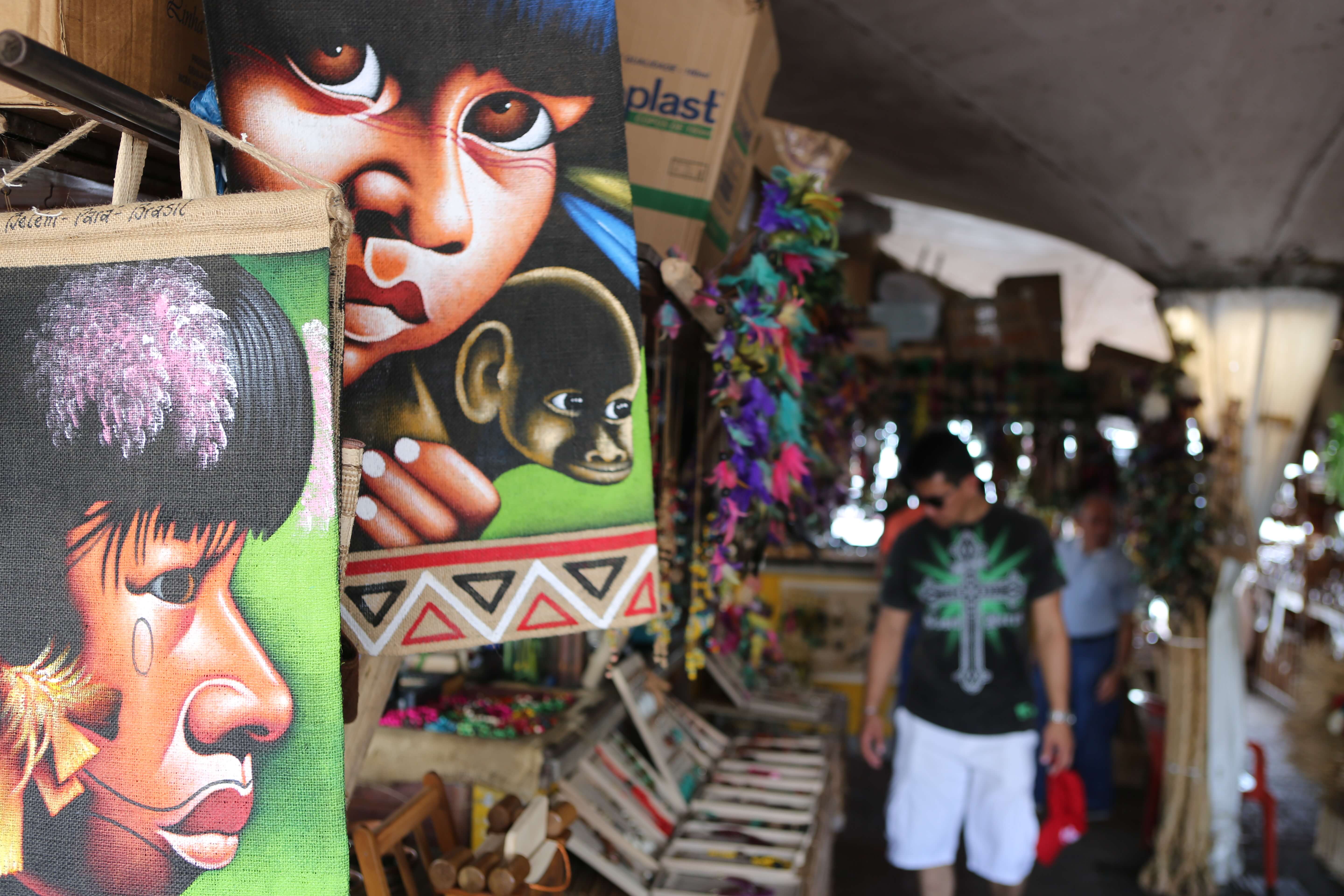 Souvenir stalls at the 'Ver-o-Peso' market in Belém.