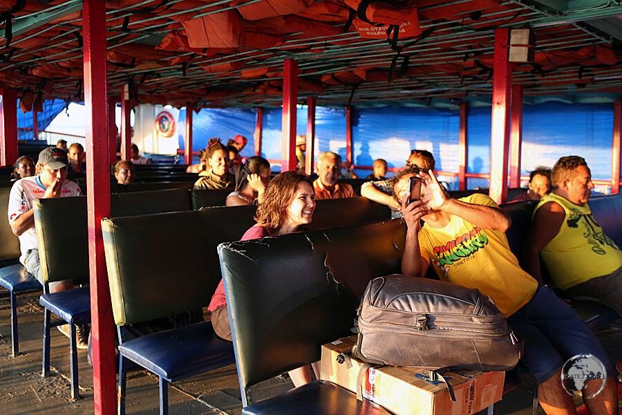 Returning to Belém on the ferry from Marajó Island.