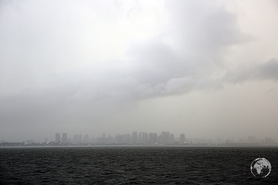 The daily afternoon storm rages over Belém as we return from Marajó Island.