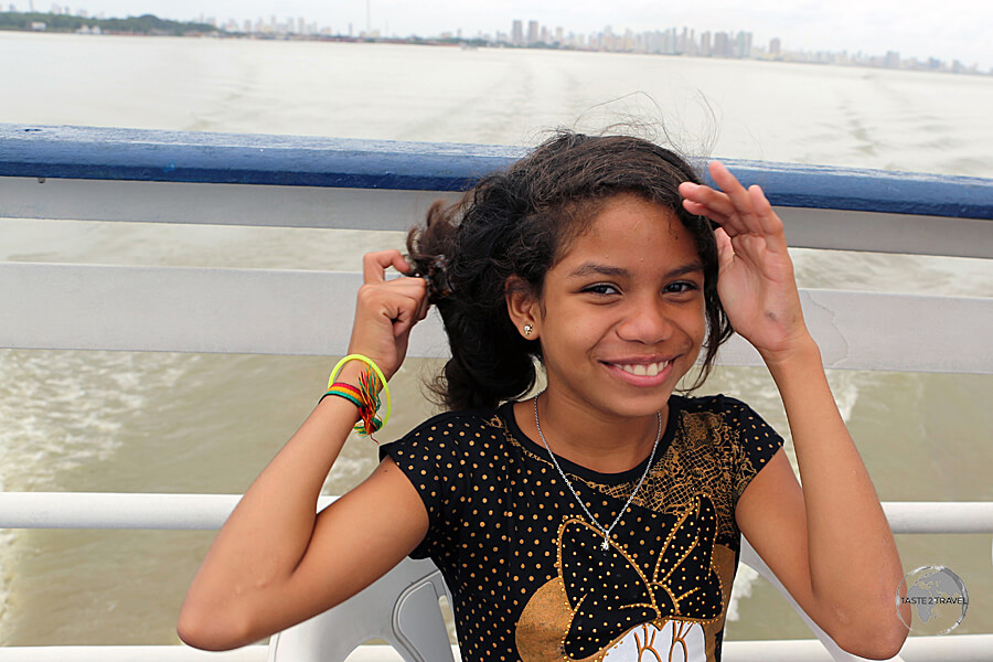 The Brazilians, such as this girl on the Belem to Macapa slow boat, loved posing for photos.