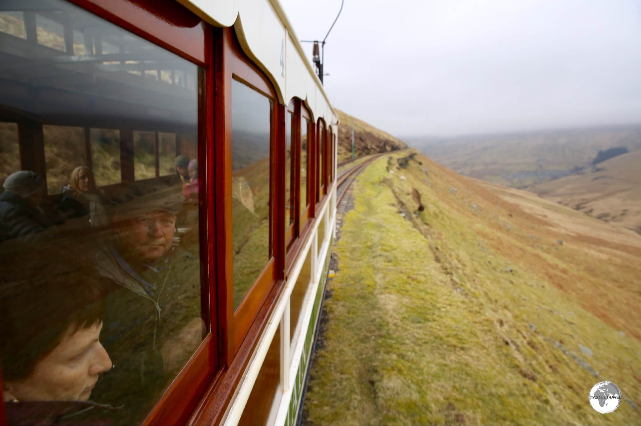 The Snaefell mountain railway conveys passengers to the loftiest point on the island - Mount Snaefell.  