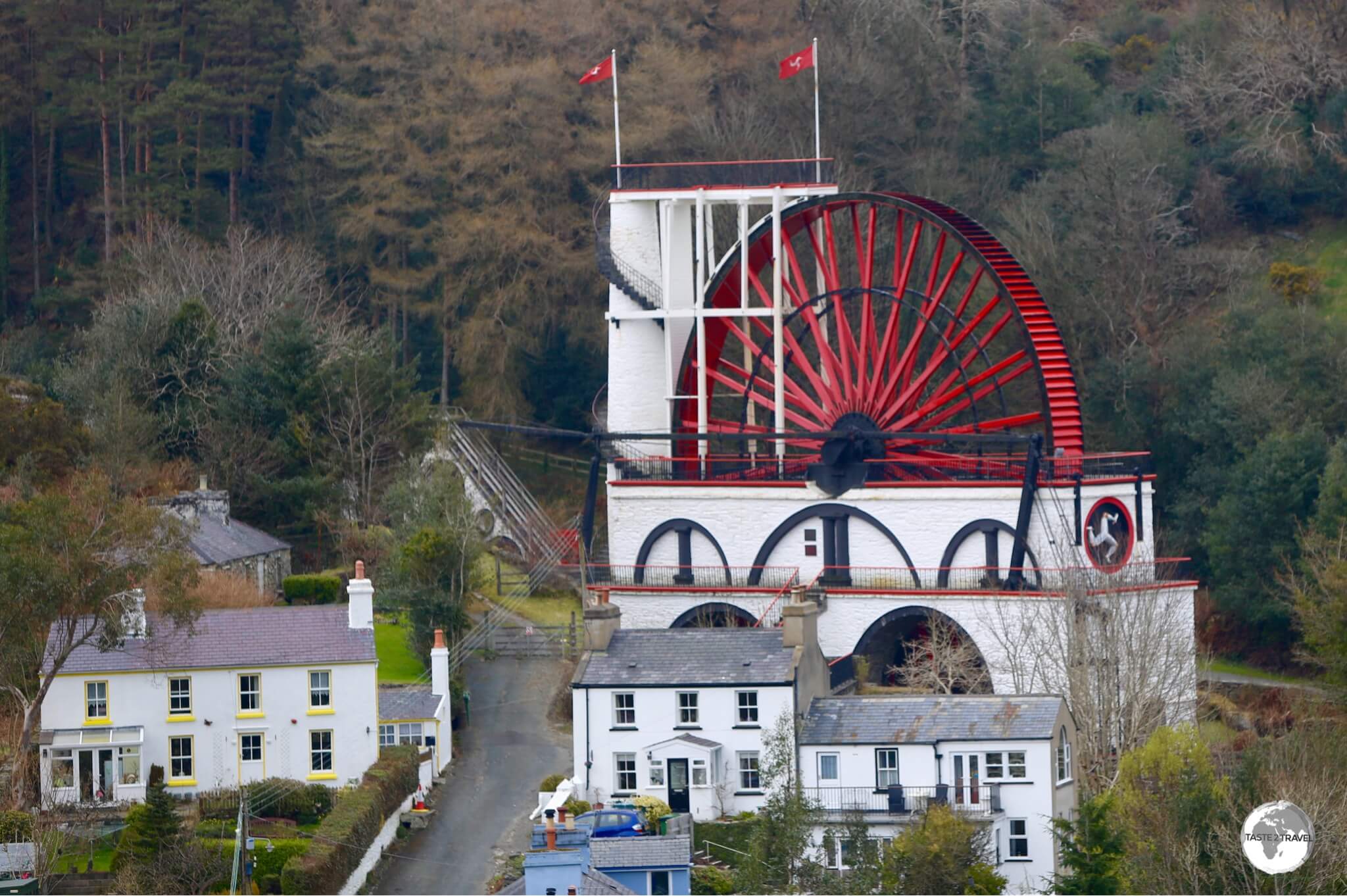 Towering over the village of Laxey, the Great Laxey wheel is the largest working waterwheel in the world.