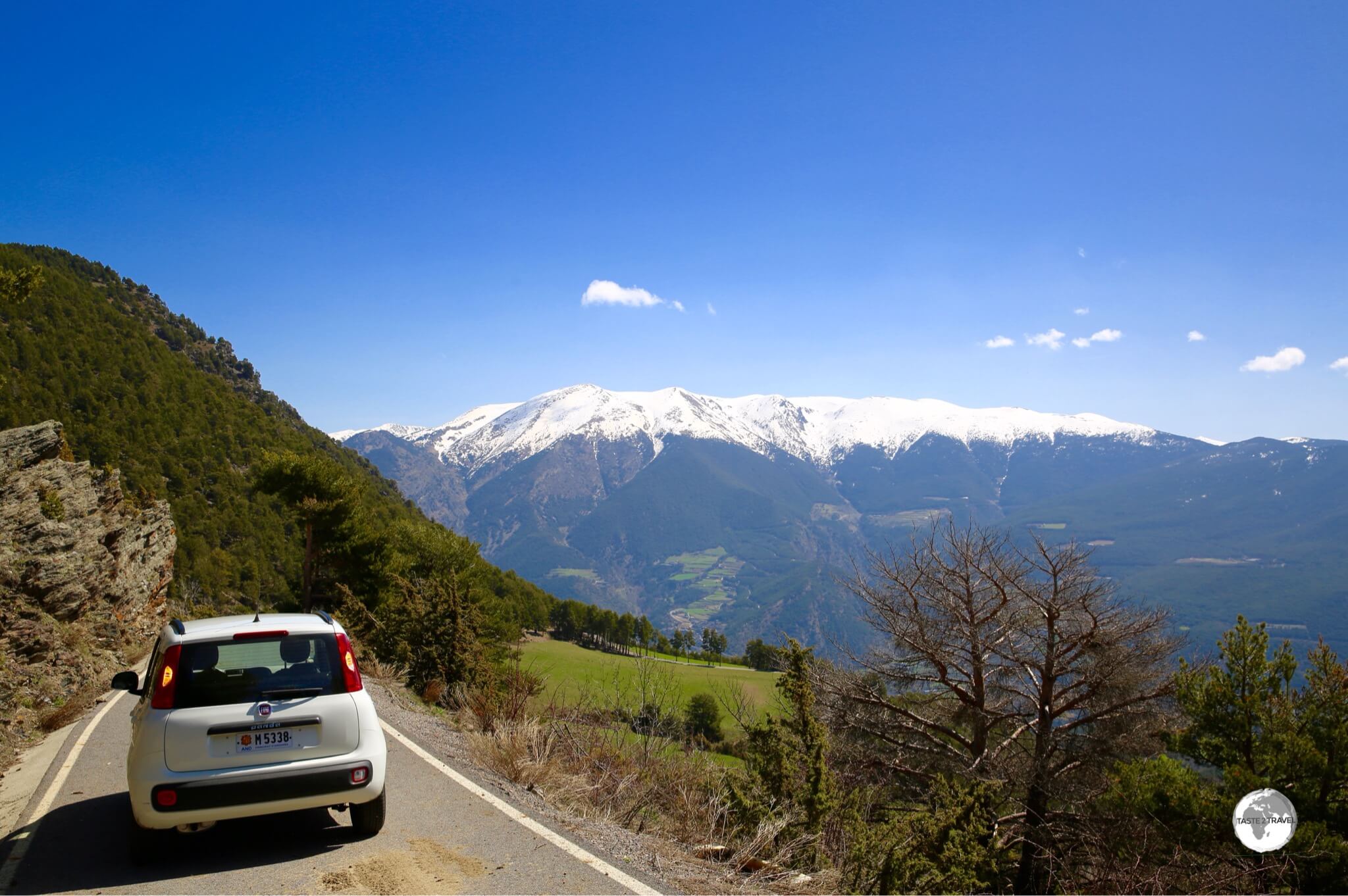 Route CS-142, a narrow, steep, one-lane and sometimes icy road which climbs up to the "Coll de la Gallina".