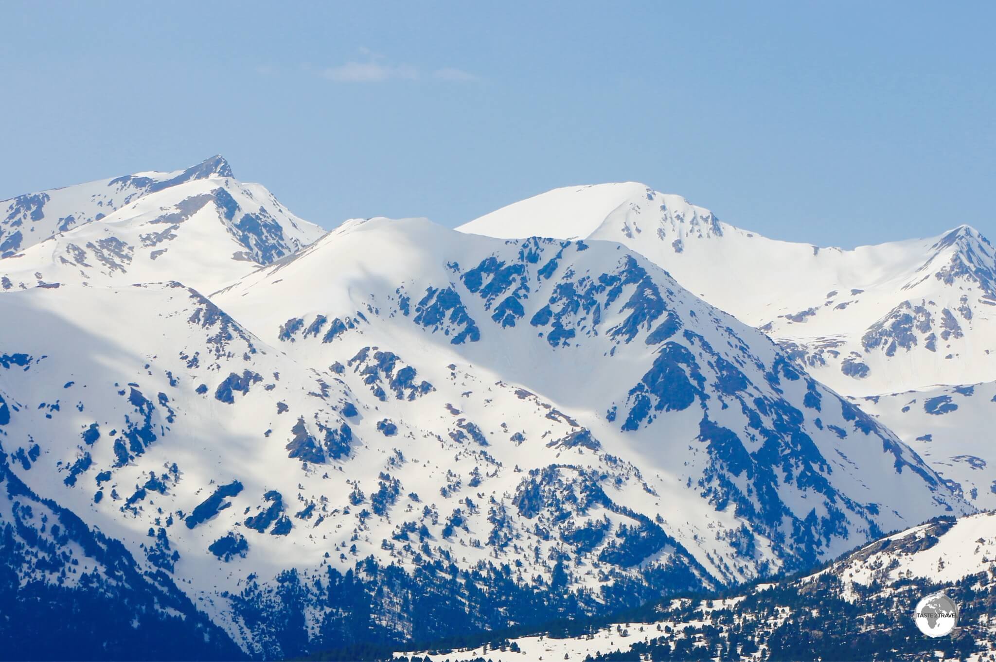 The towering Pyrenees mountain range, Andorra.