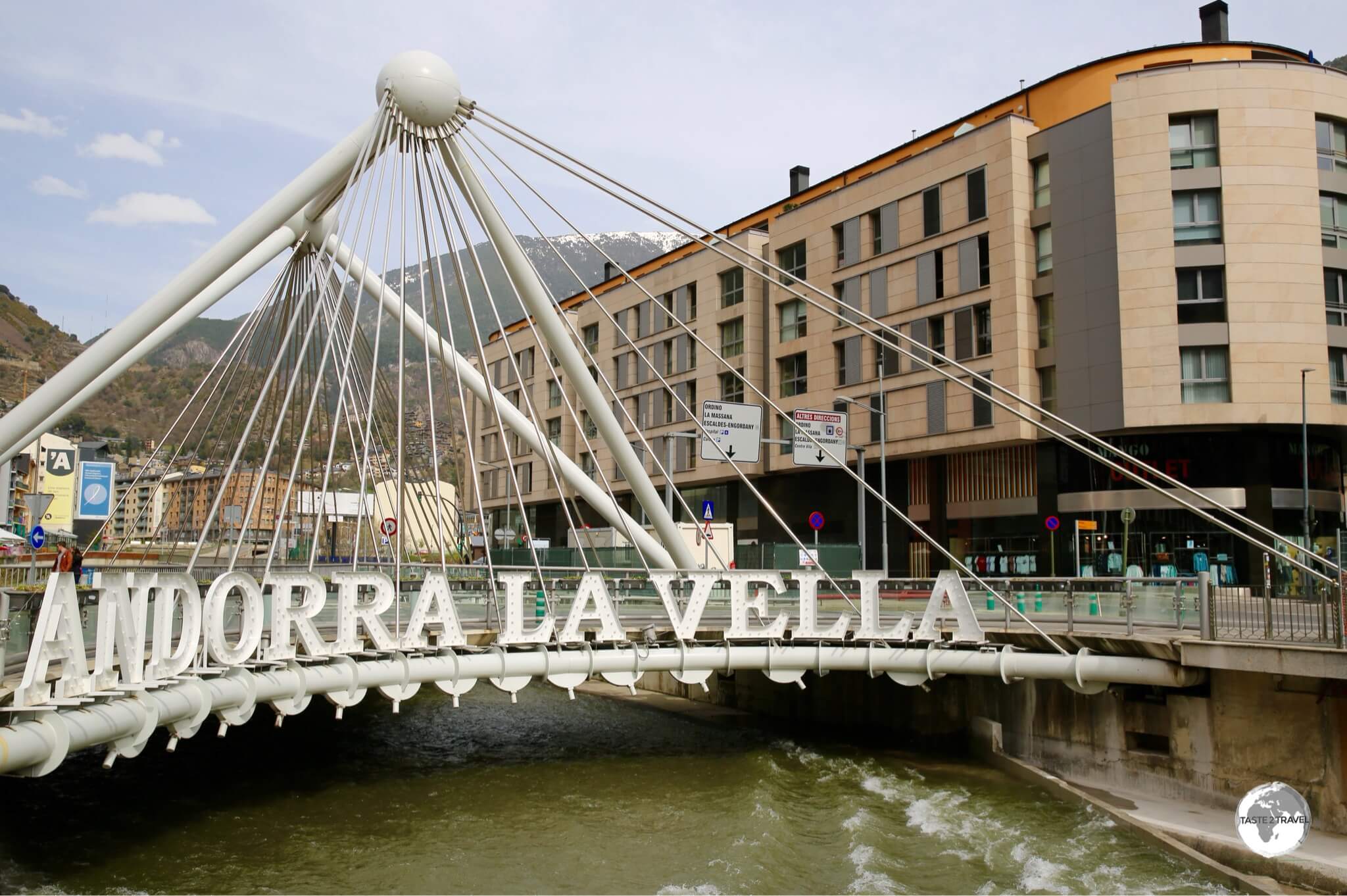 The "Pont de Paris" in downtown Andorra La Vella. 