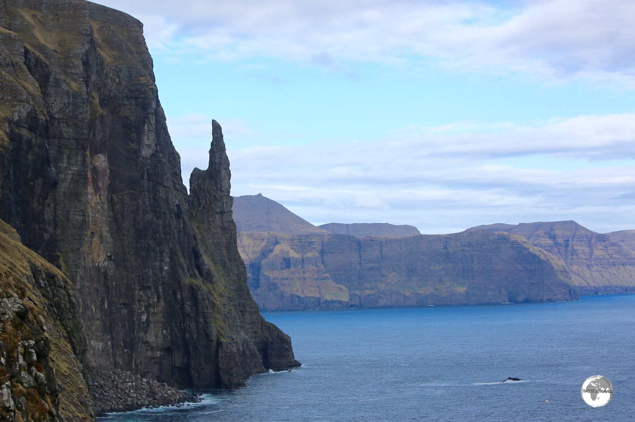 The dramatic Troll Finger soars skyward from the Atlantic.