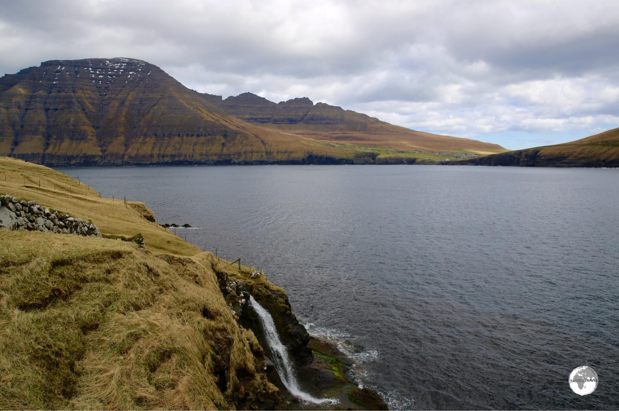 The view across to Vidoy Island from the village of Múli.