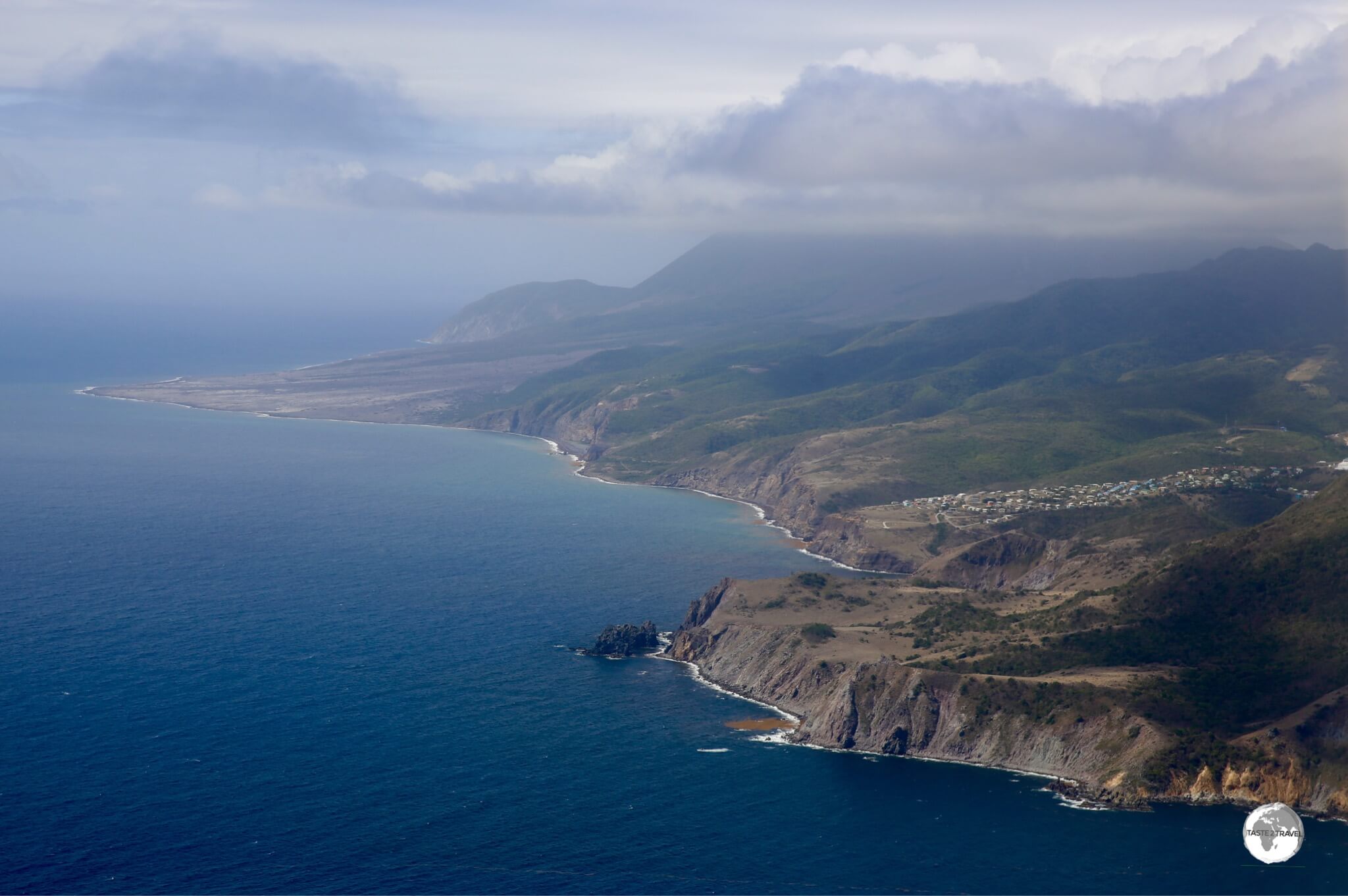 View of the east coast of Montserrat from my FlyMontserrat flight.
