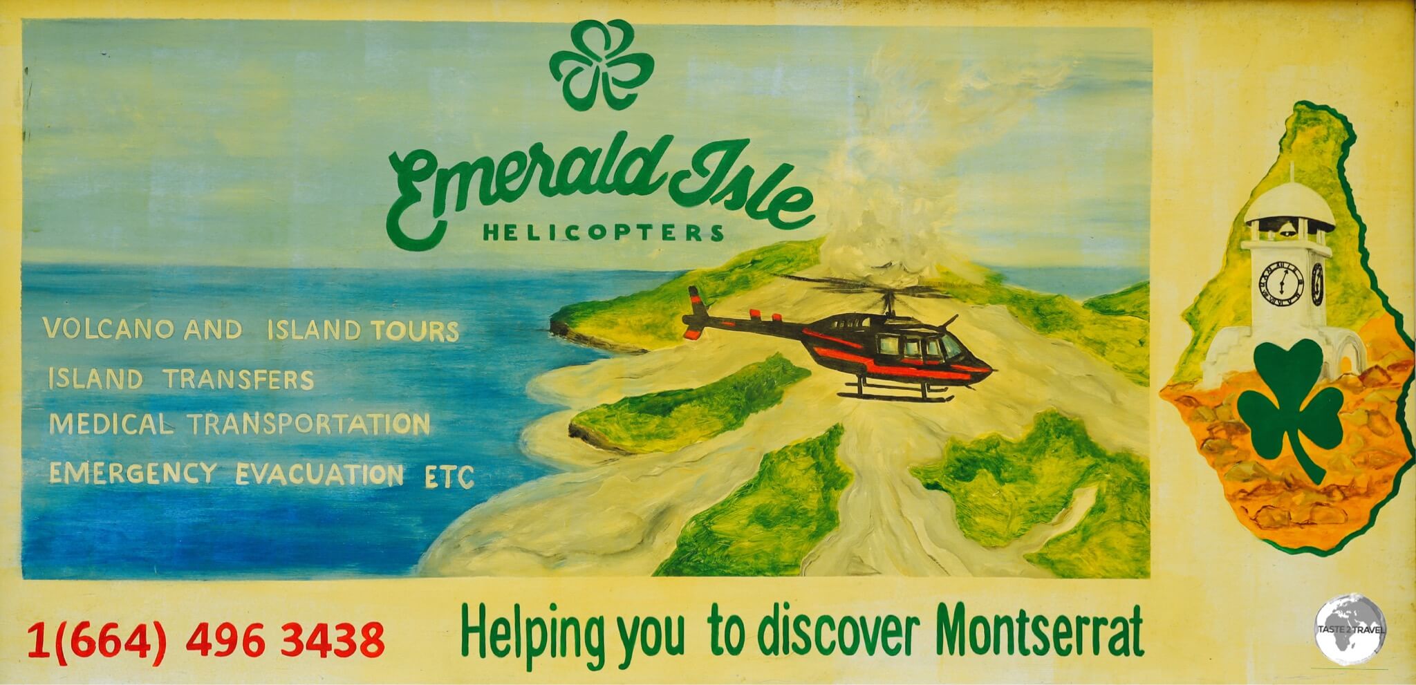 Scenic flights over Montserrat can be arranged by helicopter.