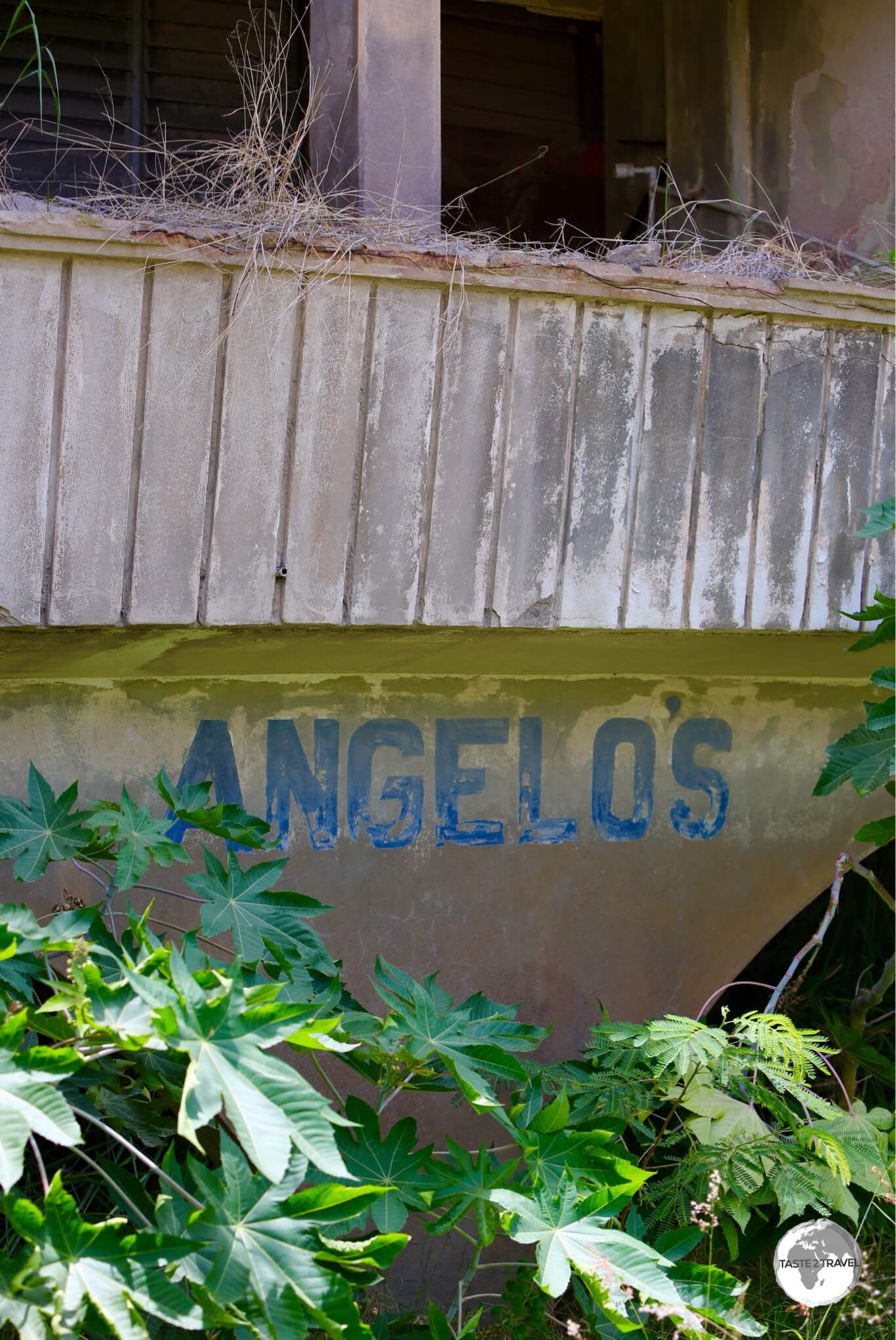 The former entrance to Angelo's supermarket. A new branch has now opened in Brades. 