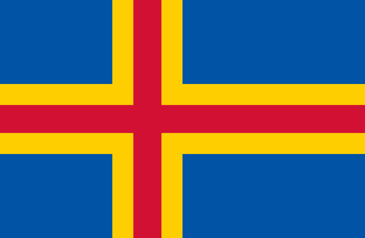 The flag of the Åland Islands.