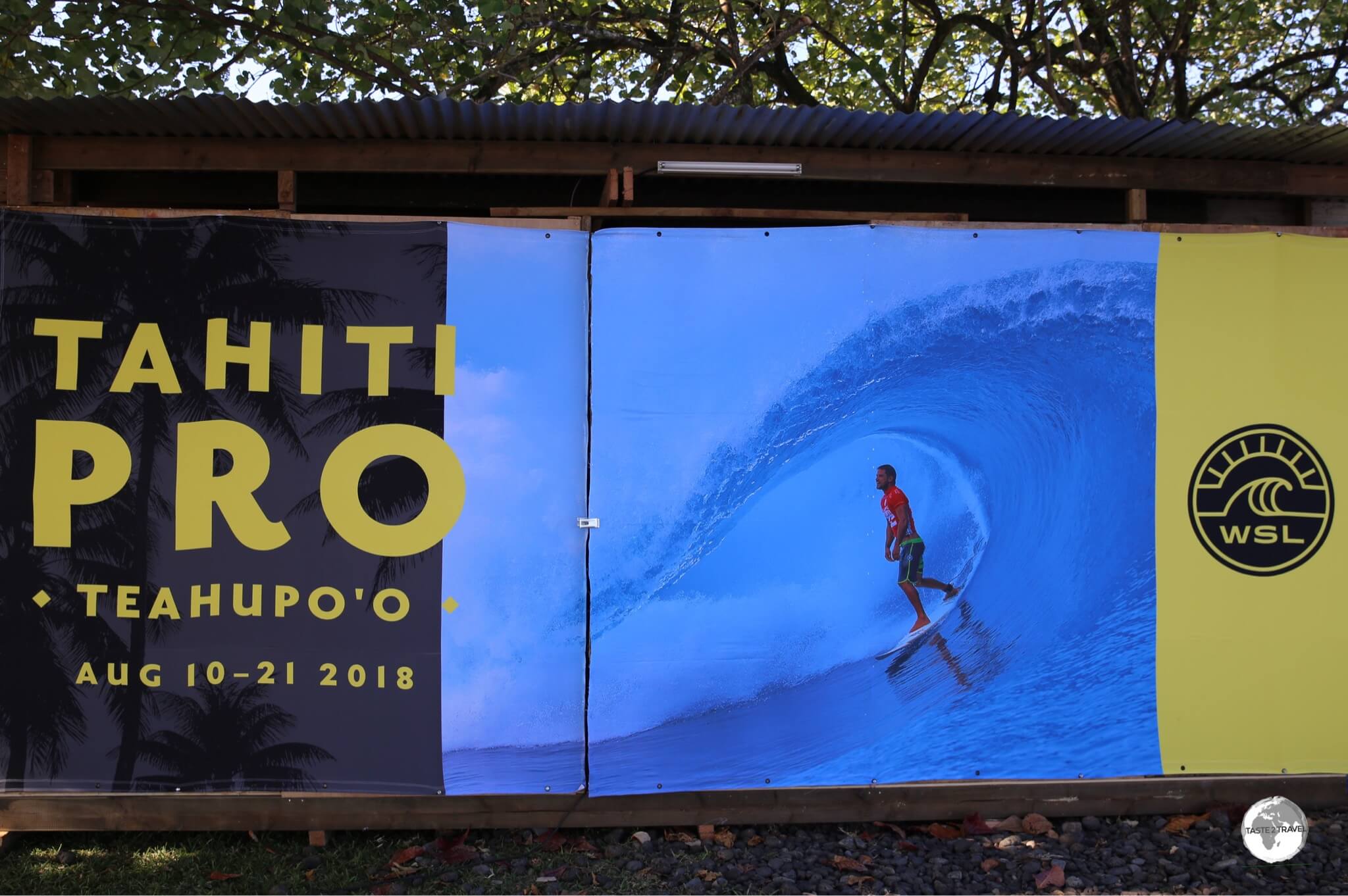 Getting ready for the Tahiti Pro surf competition which is held in August of each year.