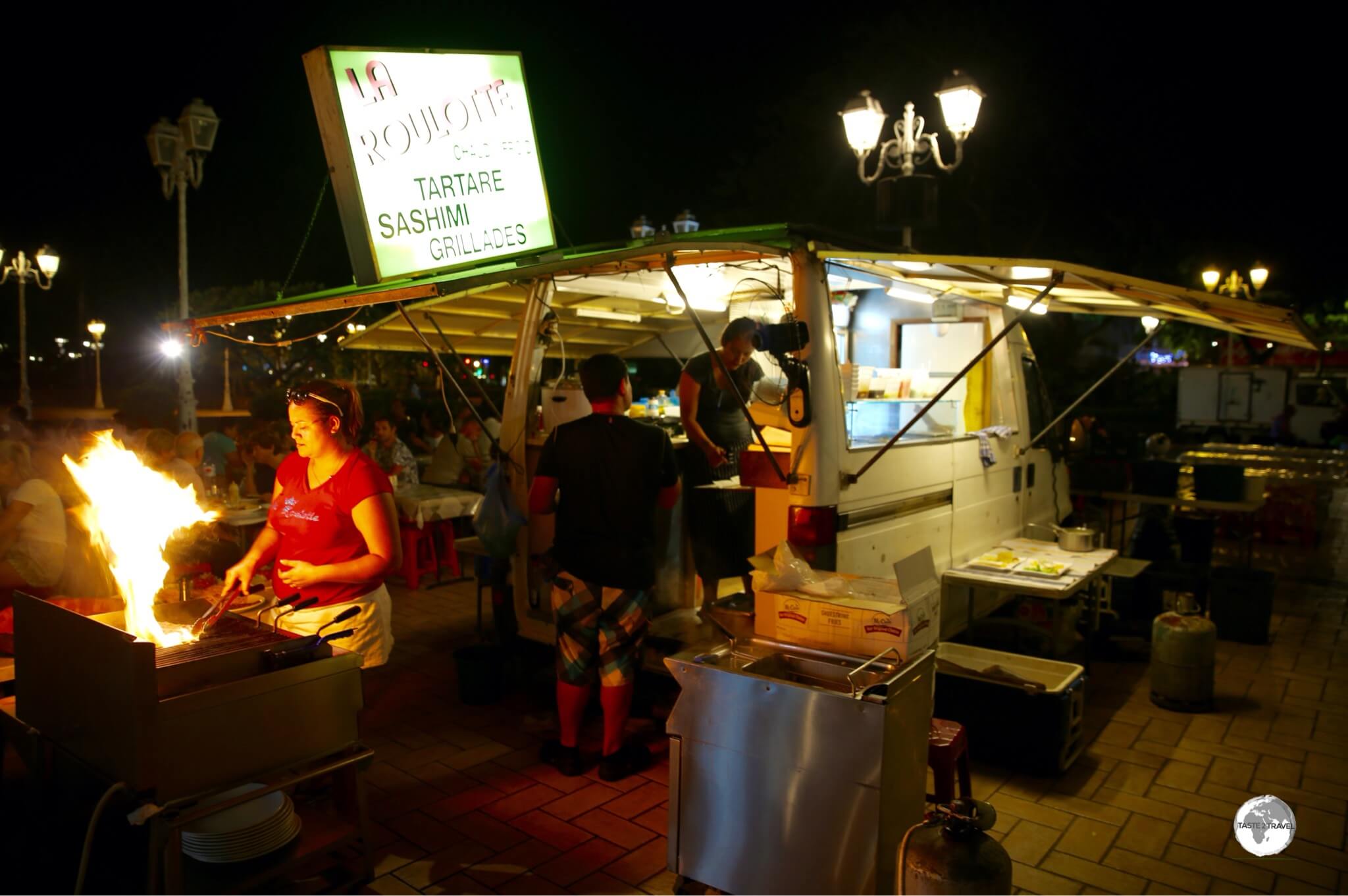 The budget-friendly meals served by the various Roulottes in Papeete each evening is the most popular dining experience in town. 