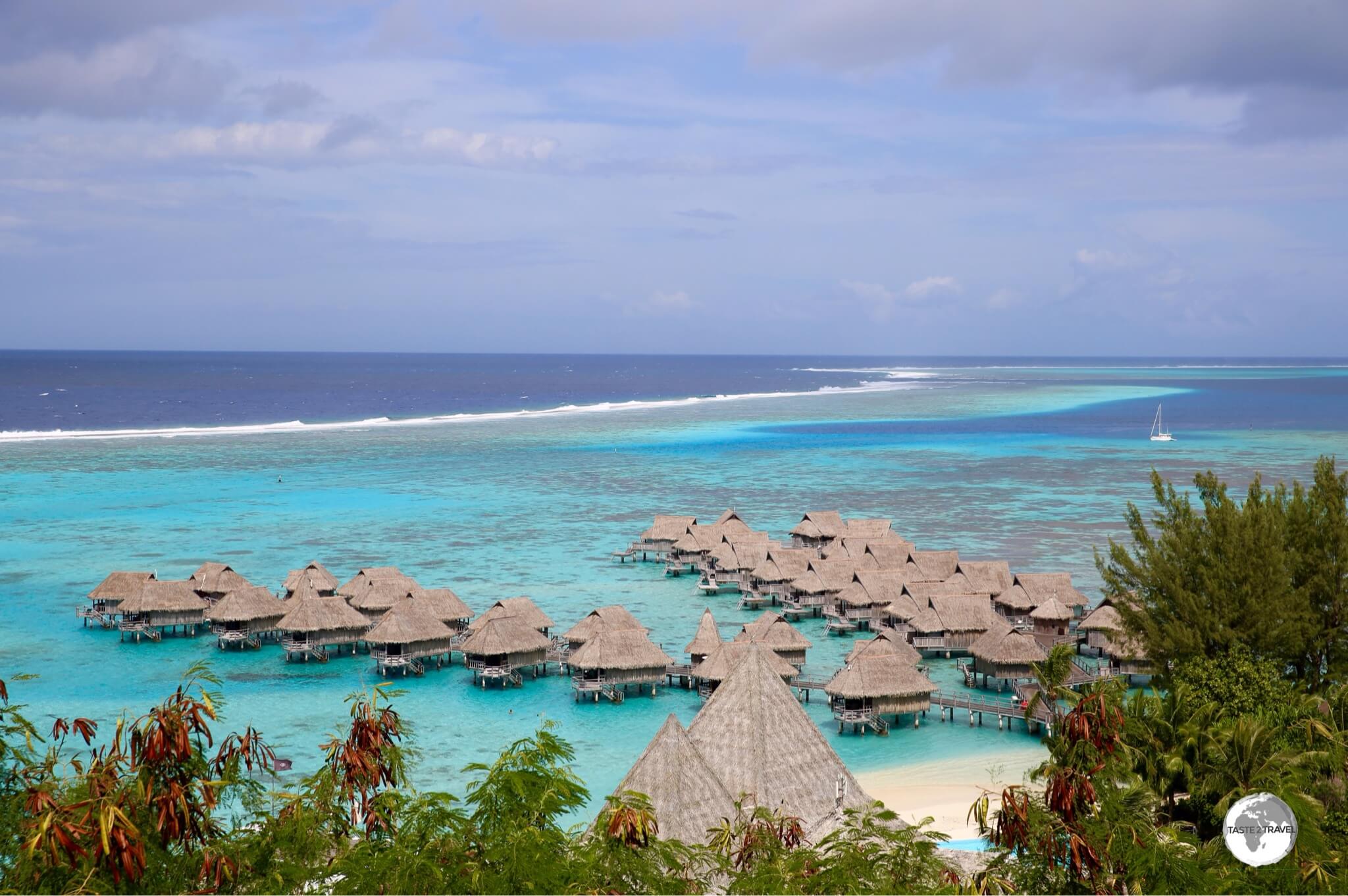 A view of the Sofitel Moorea resort and the stunning lagoon from the lookout,