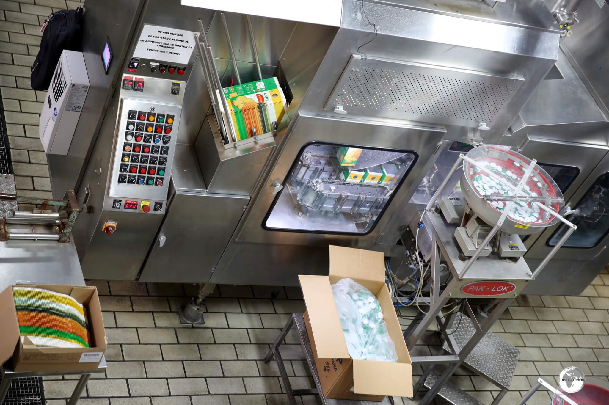 The production line at the Rotui Juice Factory.