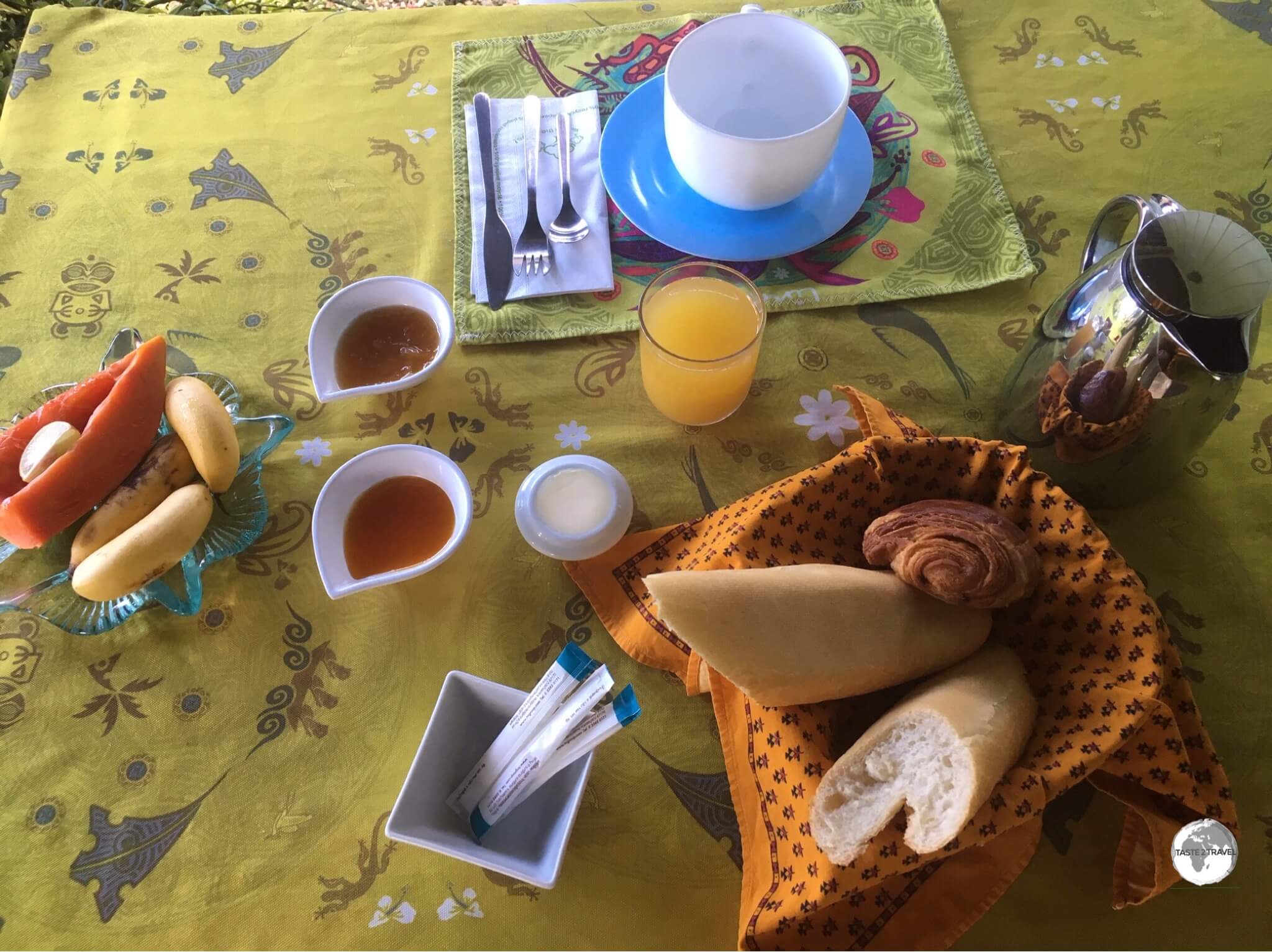 Breakfast at the Linareva Moorea Beach Resort.