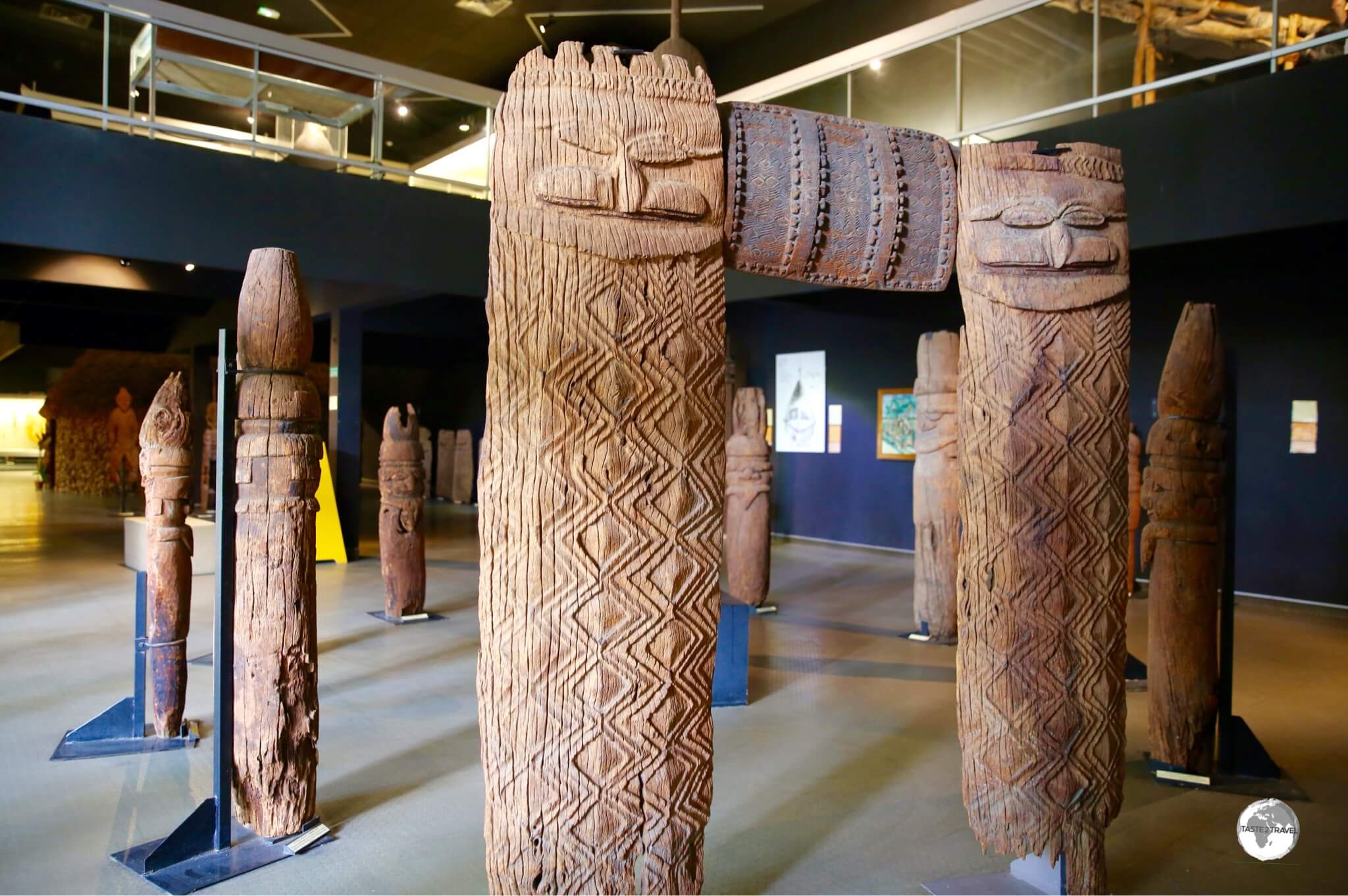 A display of Kanak artefacts at the Musée de Nouvelle-Calédonie (Museum of New Caledonia) in Nouméa.