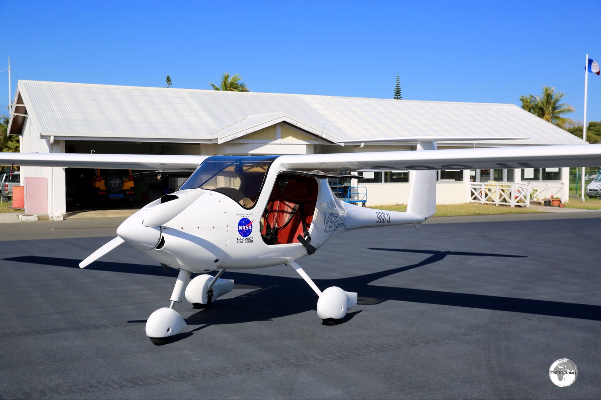 My microlight plane at Koné airport. 