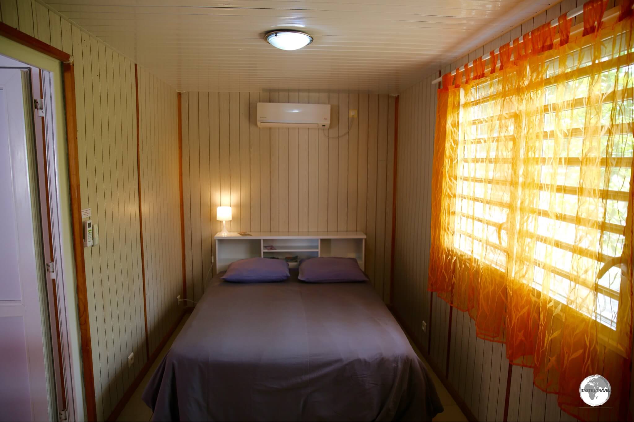 The bedroom of my shipping container guest house near Koumac.